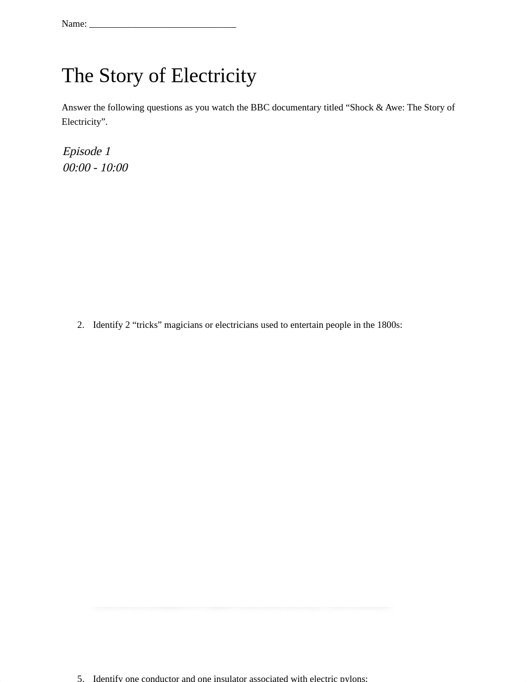 AIDAN BRACE - The Story of Electricity Questions.pdf_d3sljlrdd8h_page1