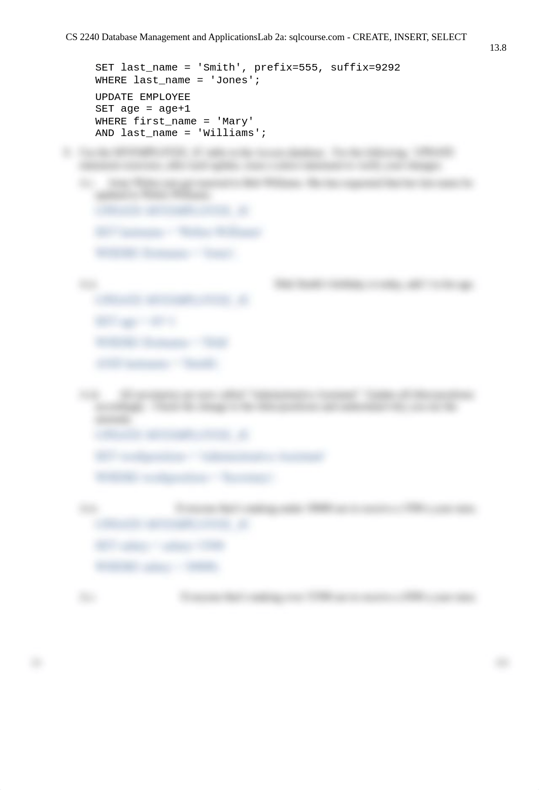 CS 2240 - 2 SQL - Lab 2a - UPDATE, DELETE, DROP (John Featherstone)_d3tgbokqqxd_page2