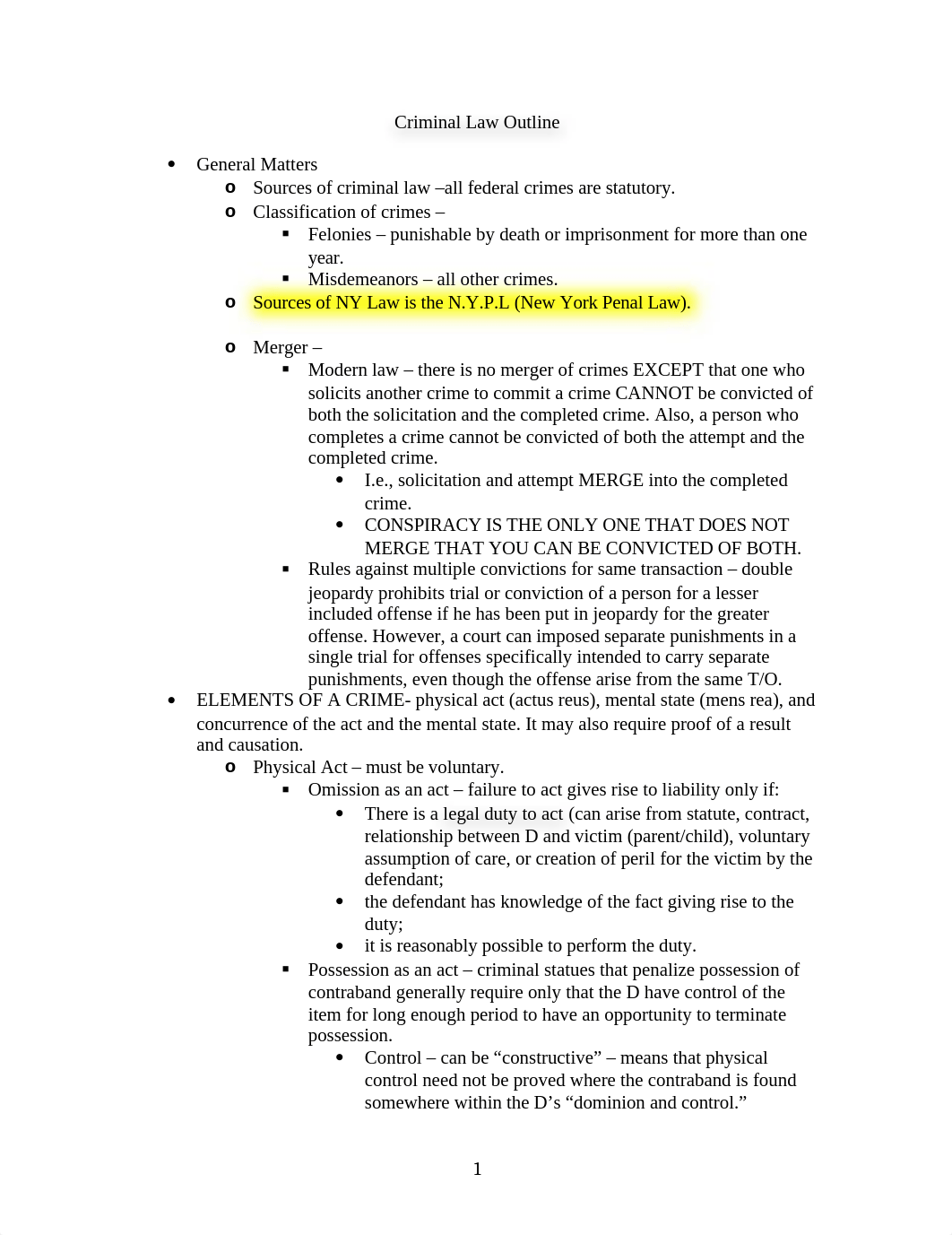 Criminal and Procedure Law Outline_d3u8snqwcg5_page1