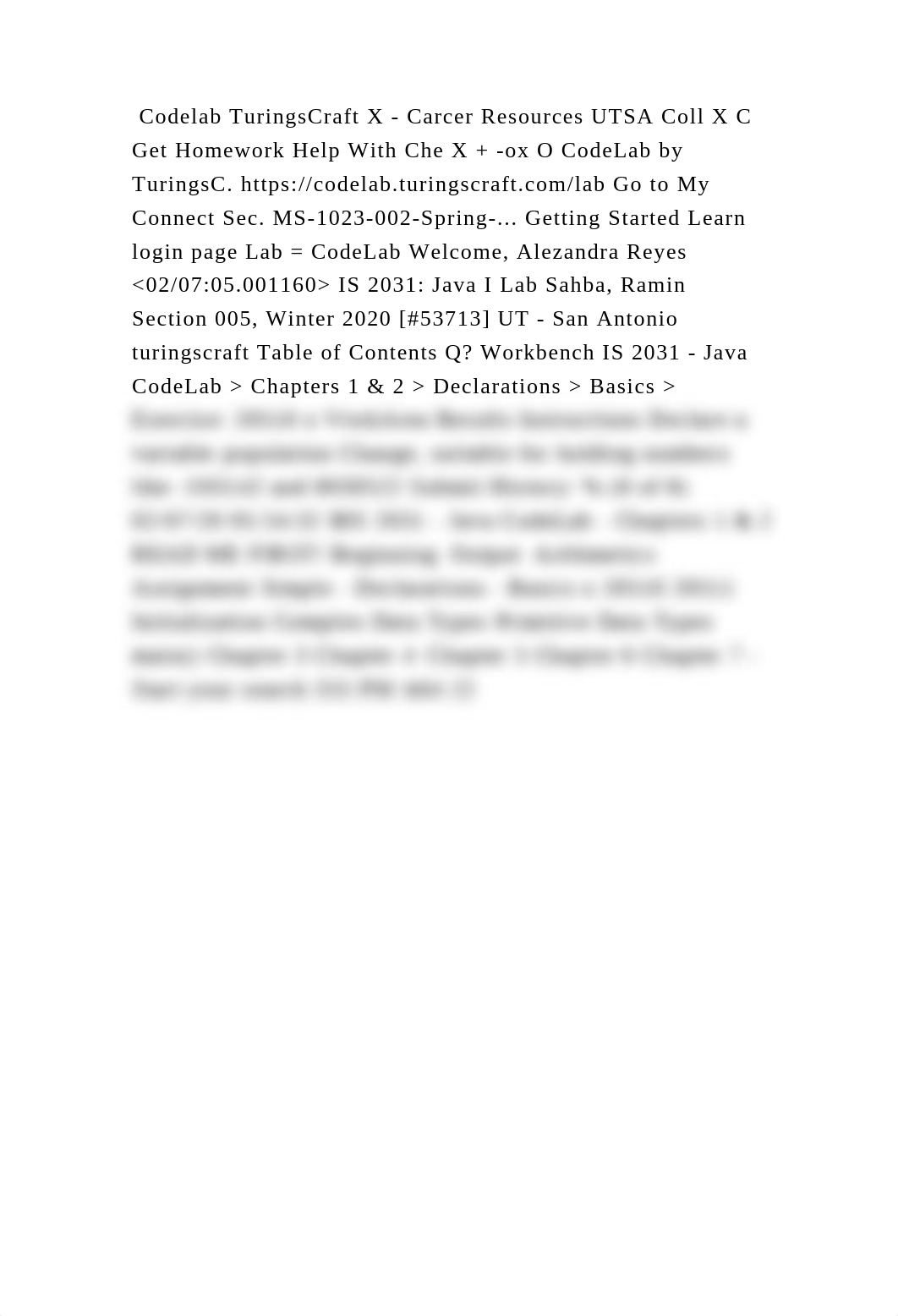 Codelab TuringsCraft X - Carcer Resources UTSA Coll X C Get Homework .docx_d3u9rbllf5l_page1