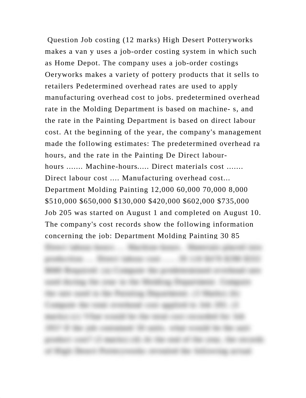 Question Job costing (12 marks) High Desert Potteryworks makes a van .docx_d3ufbzxyiny_page2