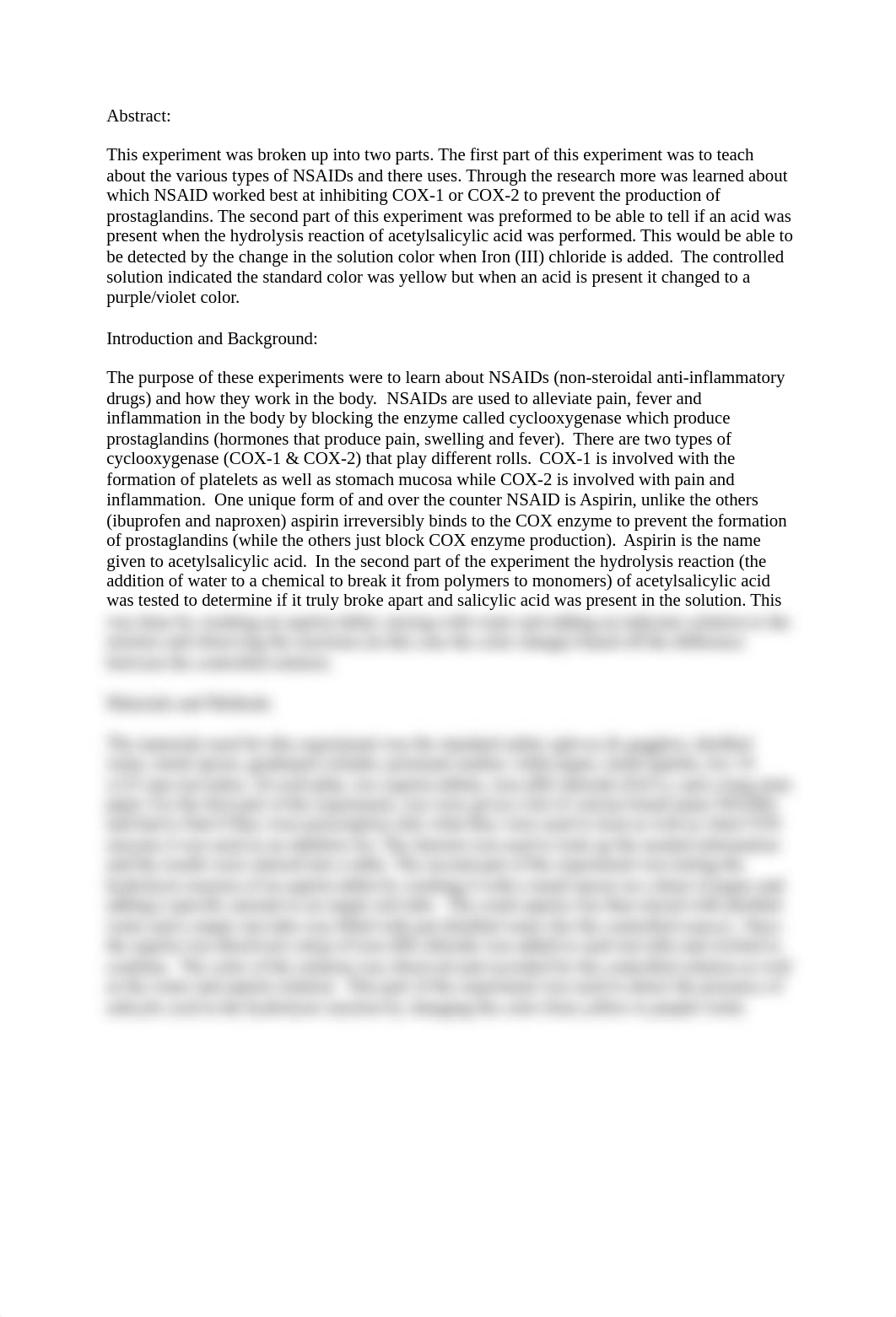 Lab Report Module 9 - Hydrolysis of Acetylsalicylic Acid.docx_d3ufjt5eiar_page2