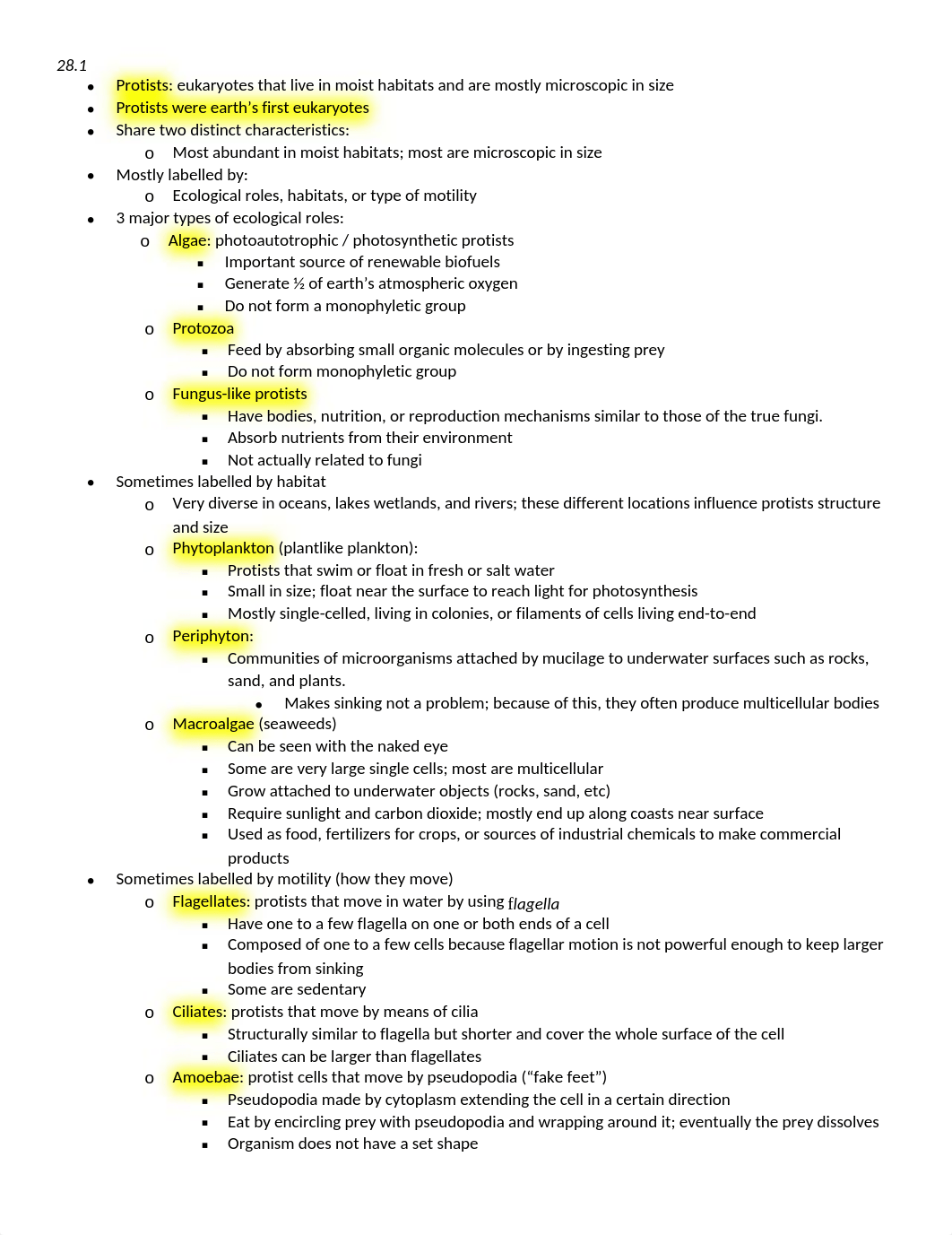 Protist and Fungi cheat sheet_d3ulug2j5lg_page1