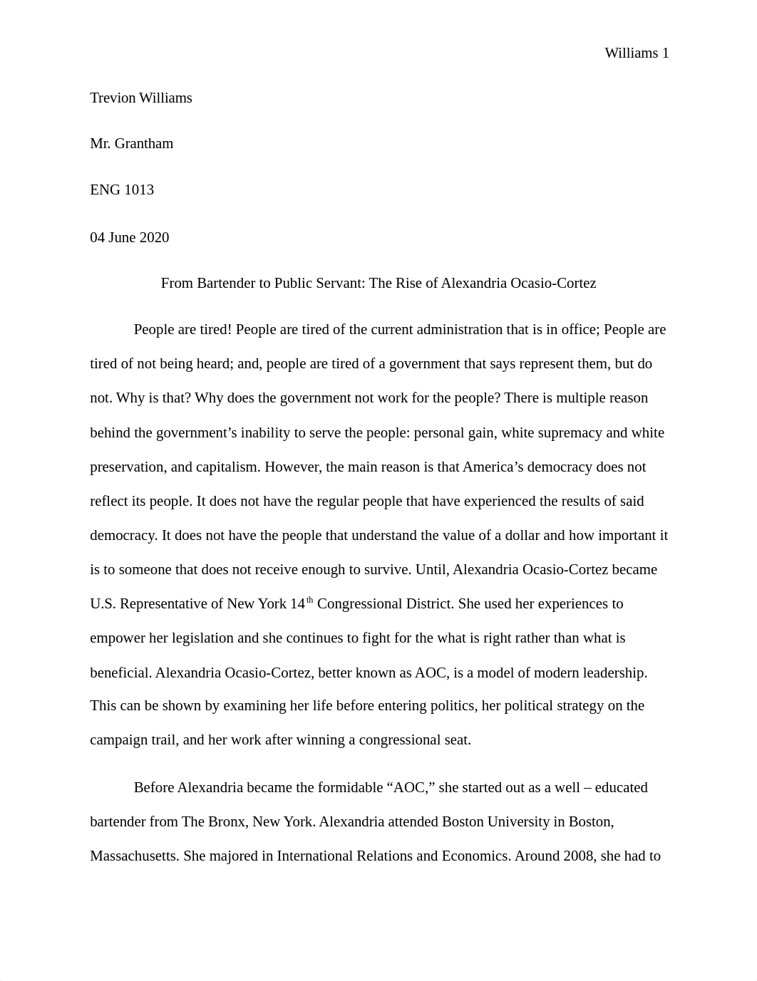 From Bartender to Public Servant - The Rise of Alexandria Ocasio Cortez.docx_d3uy7ydvfi7_page1