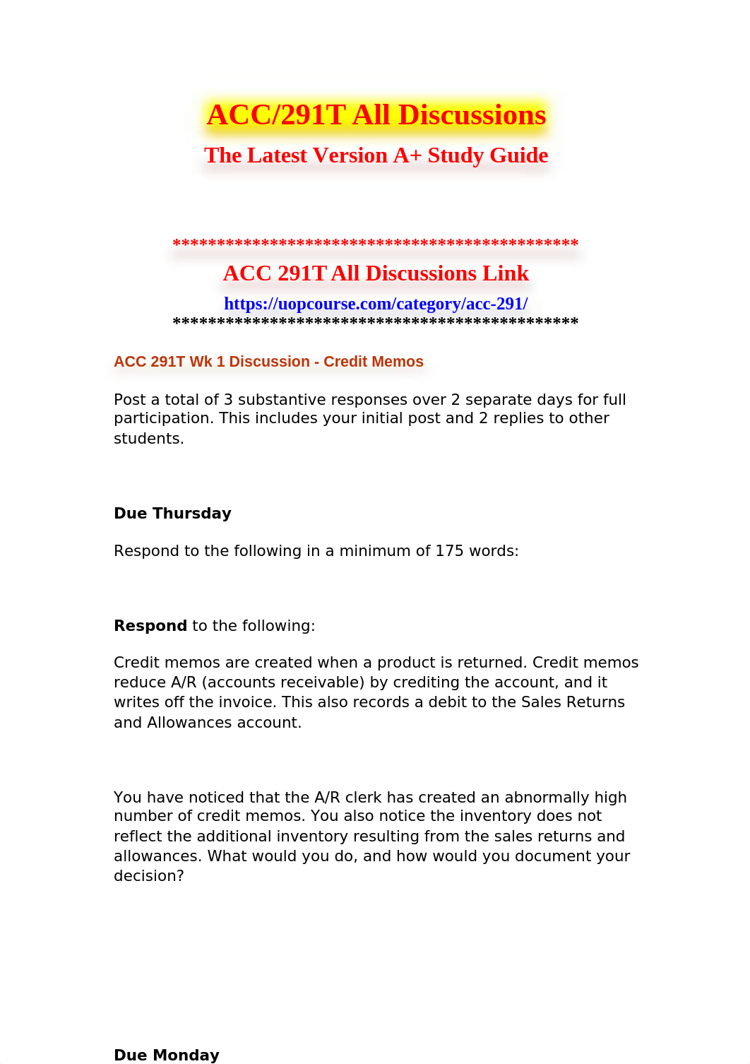 ACC 291T Wk 1 Discussion - Credit Memos.doc_d3v68p1e4lv_page1