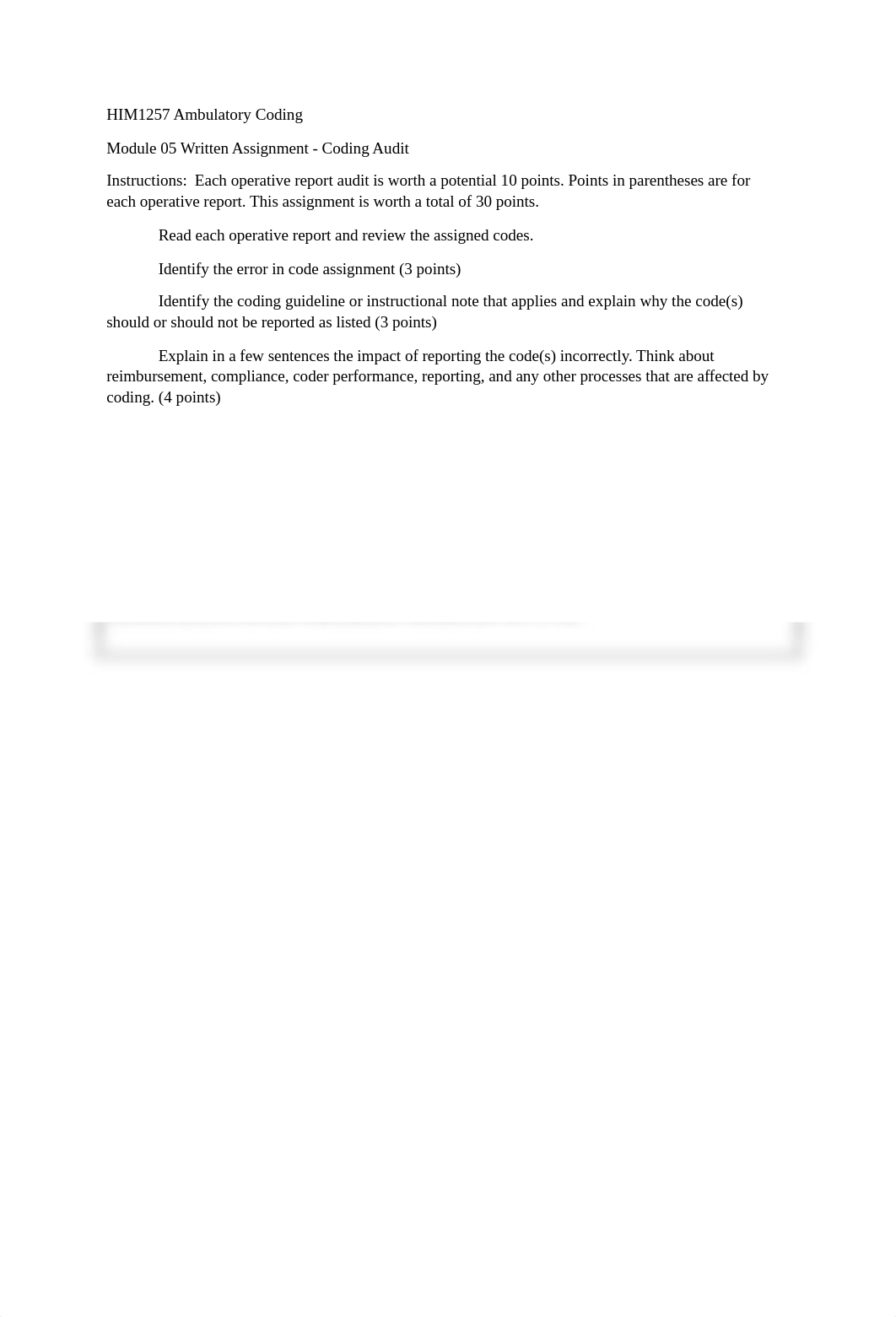 HIM1257 Ambulatory Coding  Module 05 Written Assignment - Coding Audit _09.10.23.docx_d3vmogqks18_page1