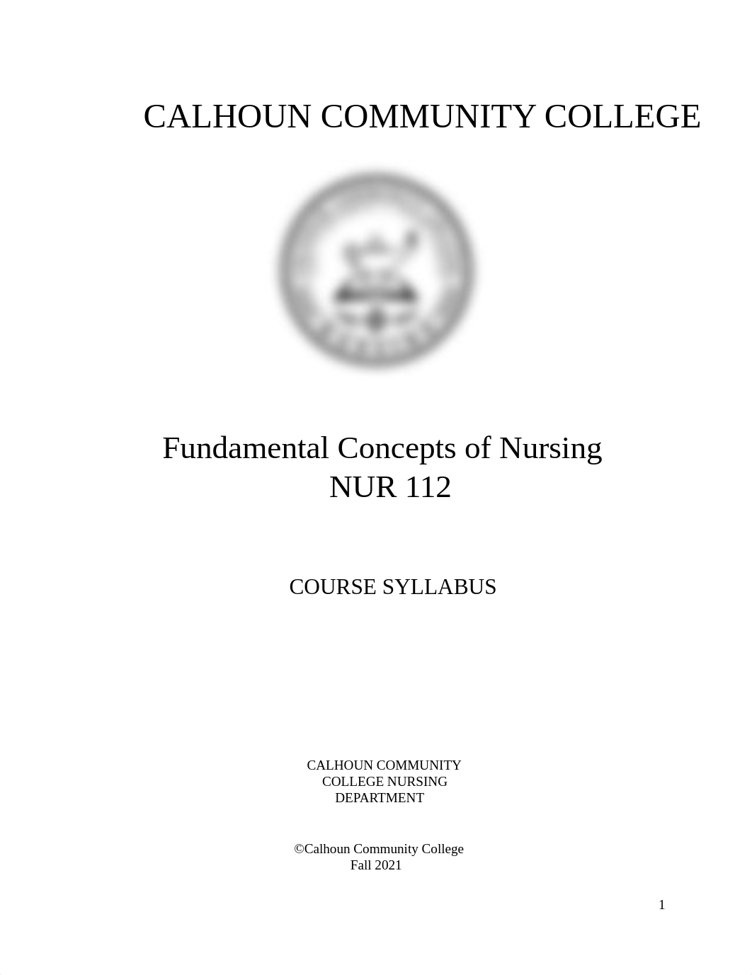 NUR 112 Course Syllabus Fall 2021(1).pdf_d3vy4bpux1s_page1