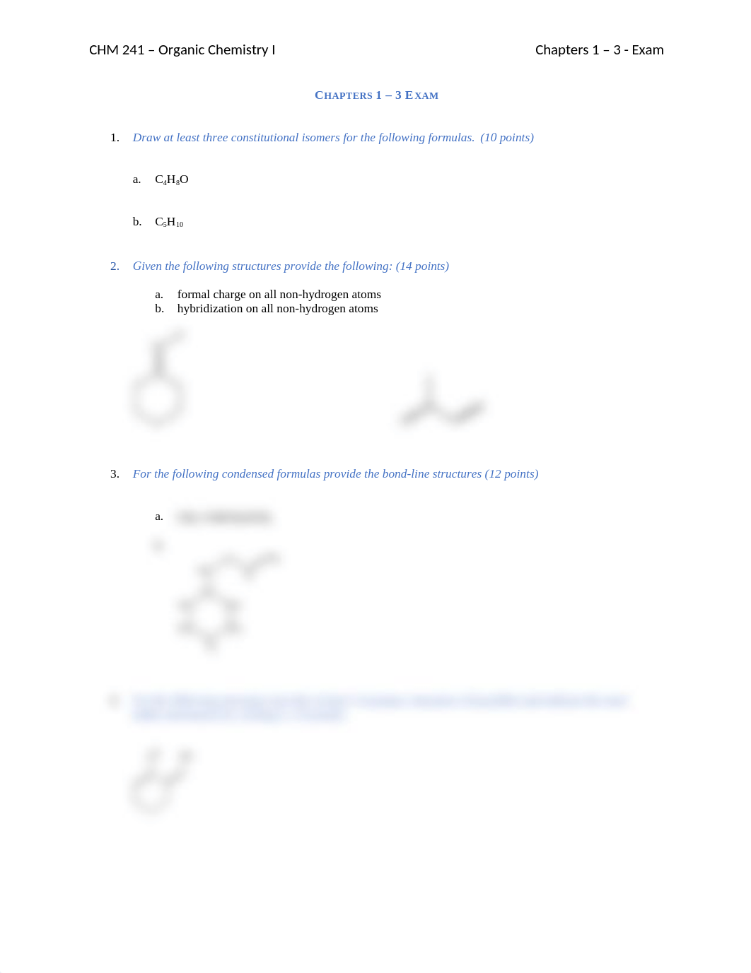 CHM 241 - Organic Chemistry I - Exam 1 - Chapters 1-3 - Gallagher-1.docx_d3wem5pr0pu_page1