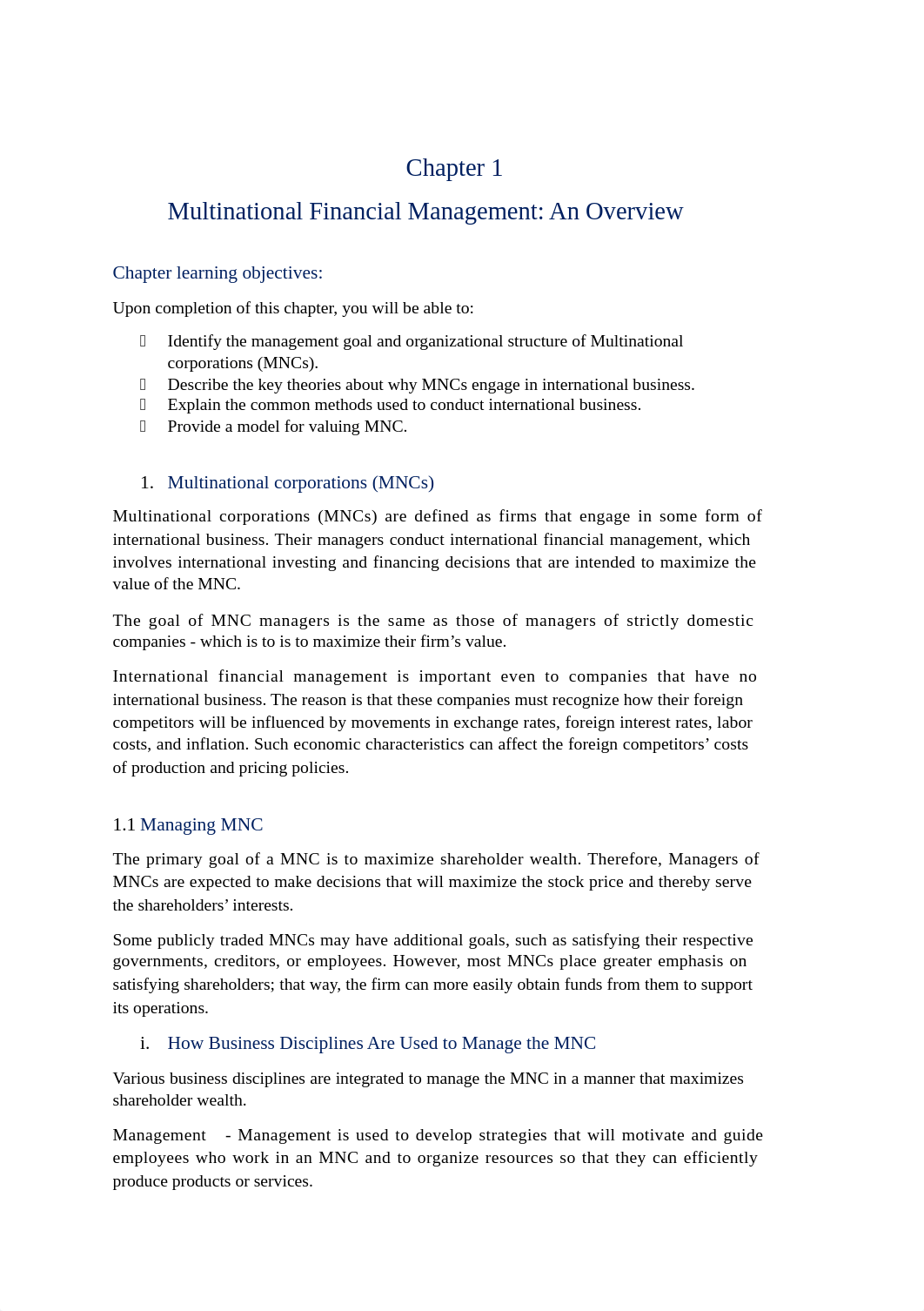 Week 1 -Chapter 1 - Multinational Financial Management.docx_d3wyru78cuj_page1