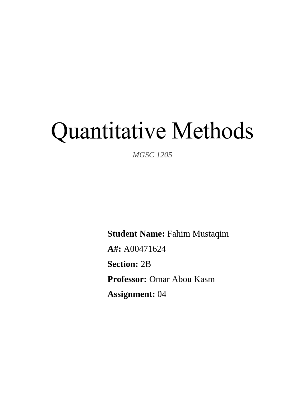 Quantitative Methods Assignment 4 - Fahim Mustaqim.pdf_d3xbhtmwl3k_page1