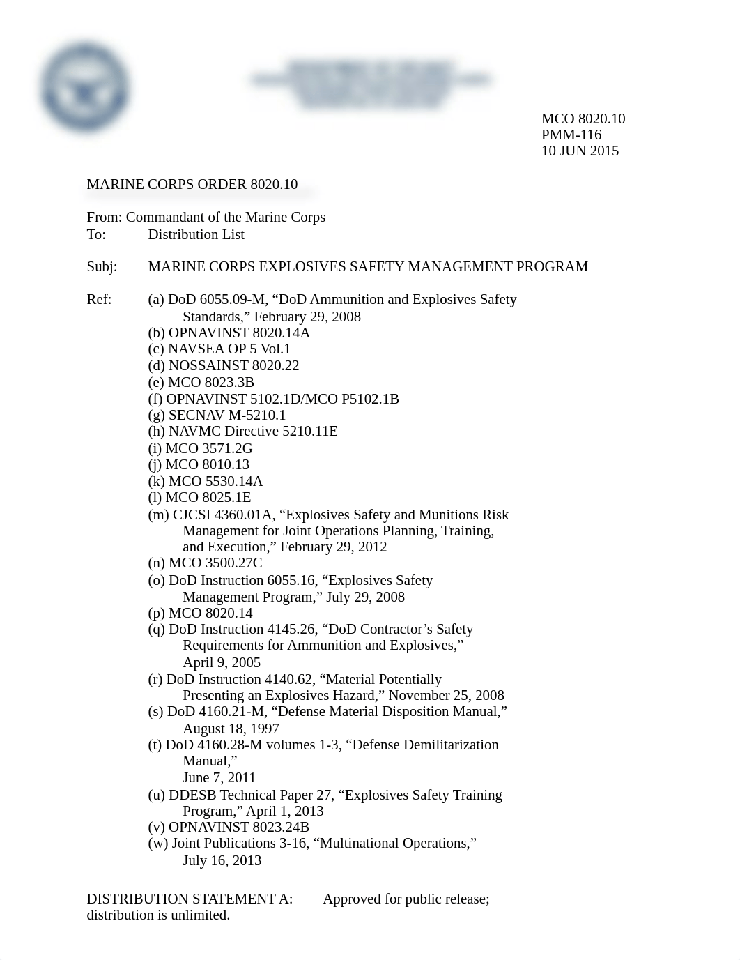 MCO 8020.10 MC Explosives Safety Management Program.pdf_d3xf27kynxy_page1