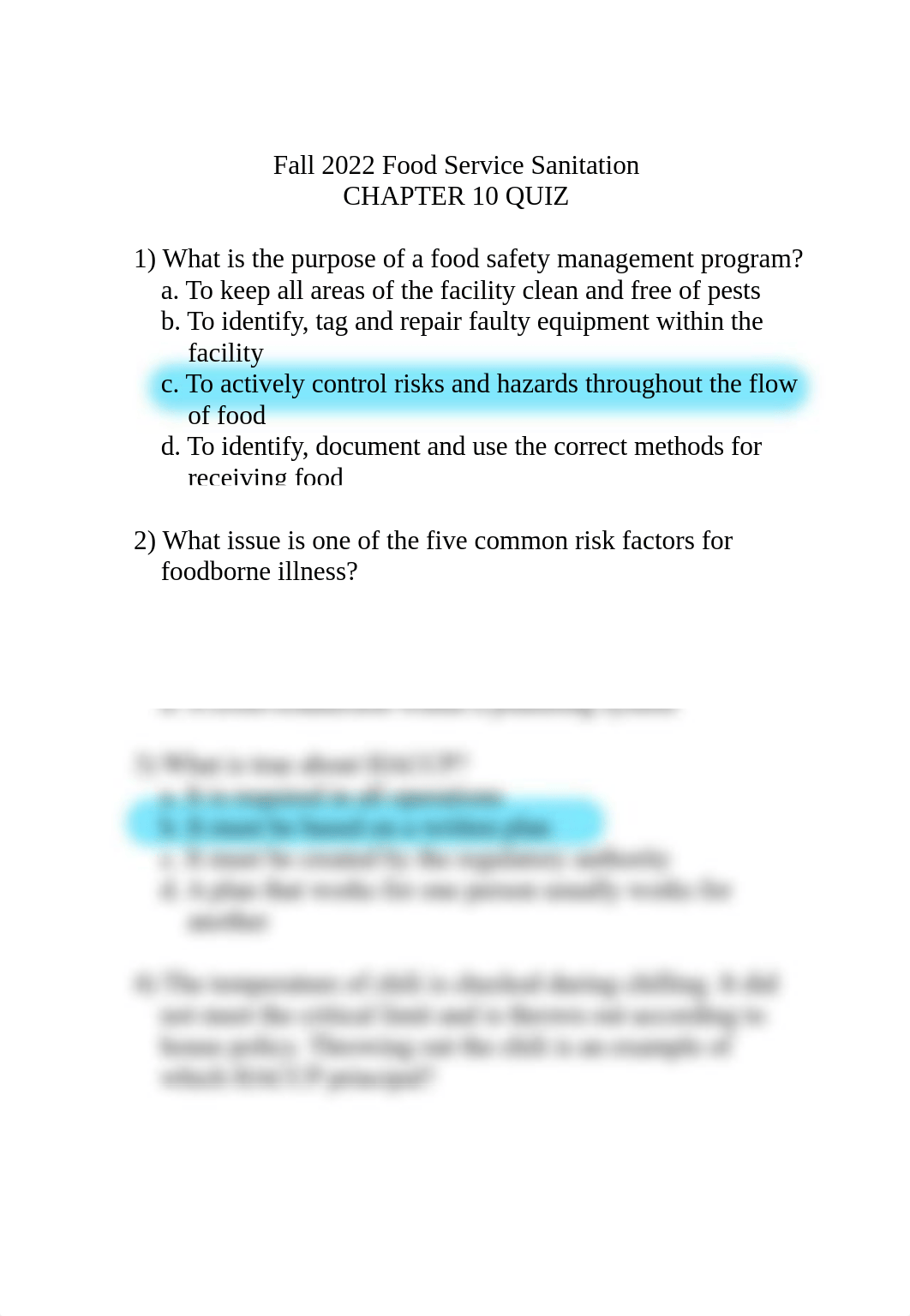 Fall 2022 Chapter 10 Quiz Food Service Sanitation.pdf_d3xme6tgnmh_page1