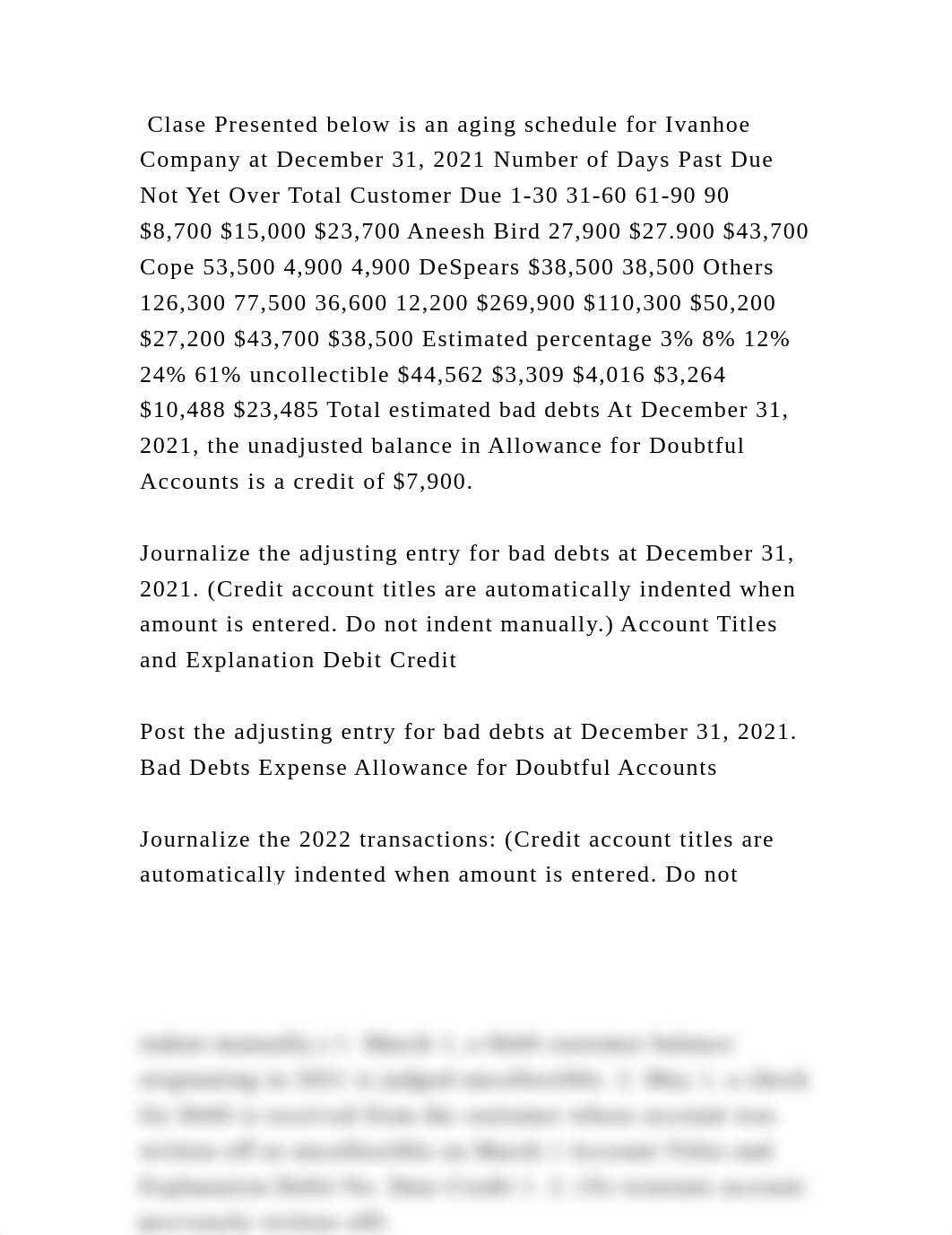 Clase Presented below is an aging schedule for Ivanhoe Company at Dec.docx_d3xqyzwgdna_page2