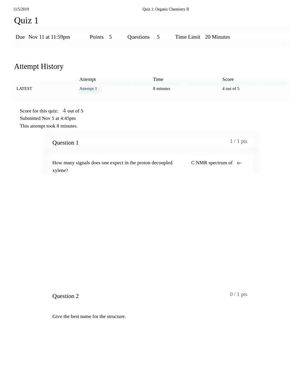 Quiz 1-Organic Chemistry II.pdf_d3ycr27yngt_page1