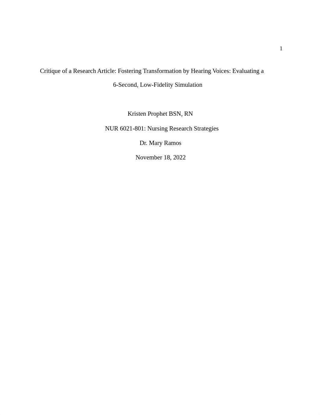 Critique of a Research Article Topic The topic of this research article, "Fostering Transformation b_d3yi1k4zce1_page1