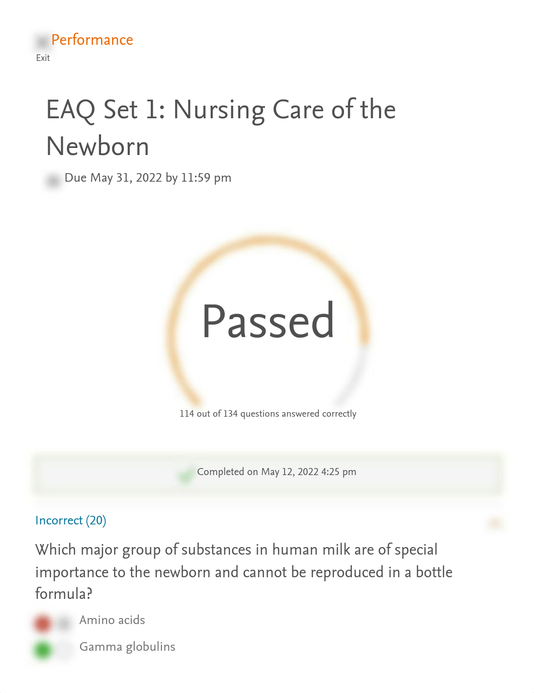 Elsevier Adaptive Quizzing - Care of Newborn Quiz performance.pdf_d3yldp8fi3m_page1