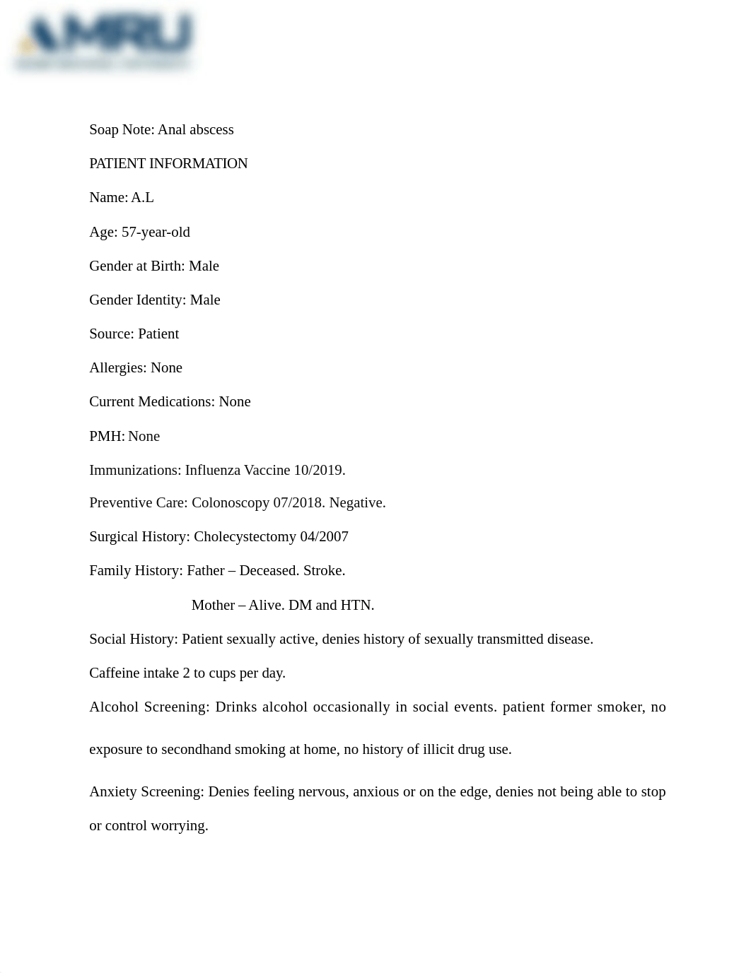 Soap Note - Anorectal Abscess.docx_d3ypk5kv6uu_page1