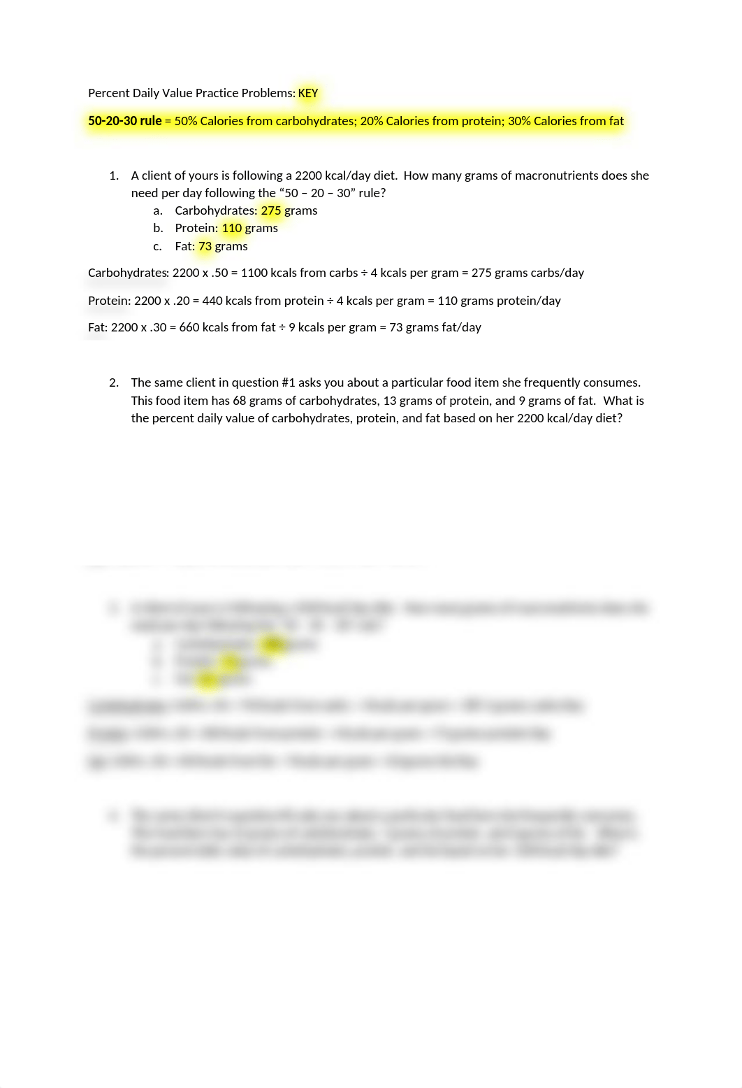 Chapter 1 - Percent DV Practice Problems - KEY.docx_d3yyhn16xho_page1