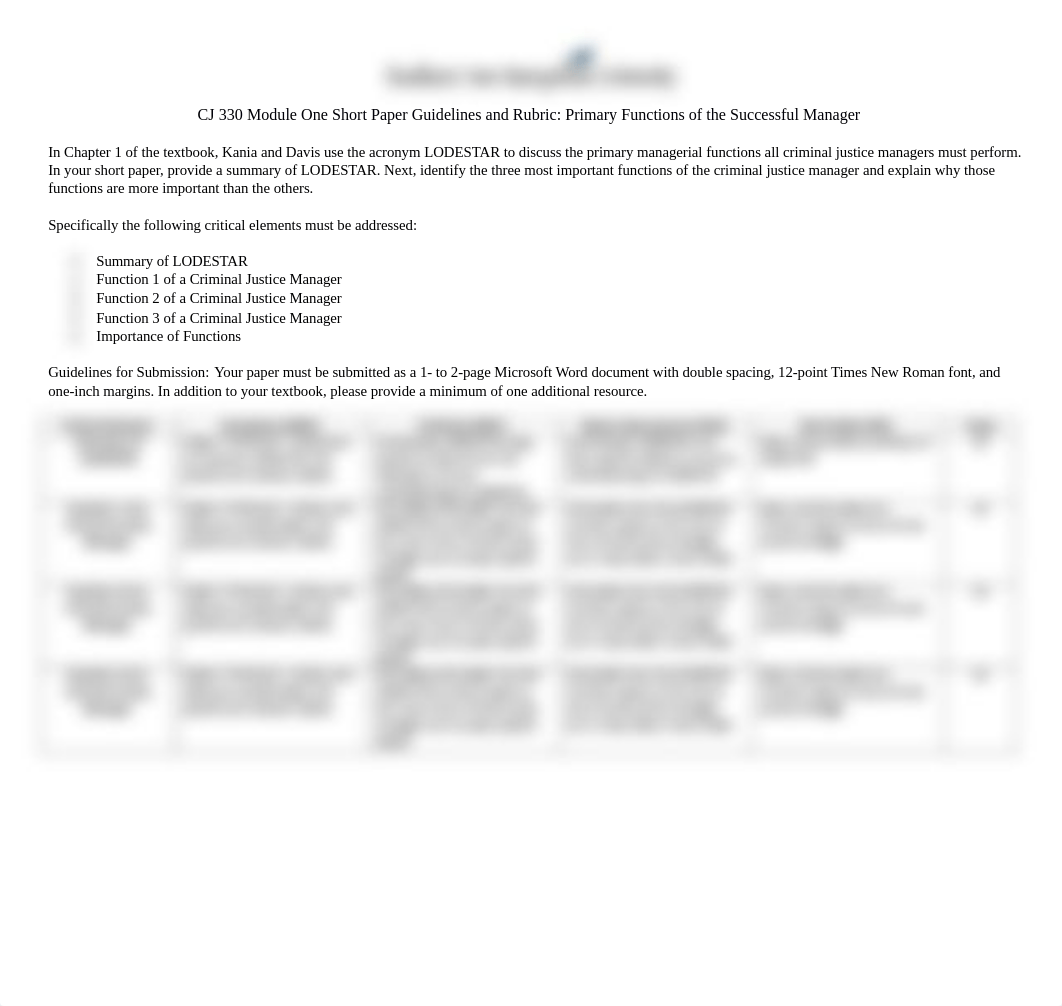 CJ 330 Module One Short Paper Guidelines and Rubric.pdf_d3z0fz40wl2_page1