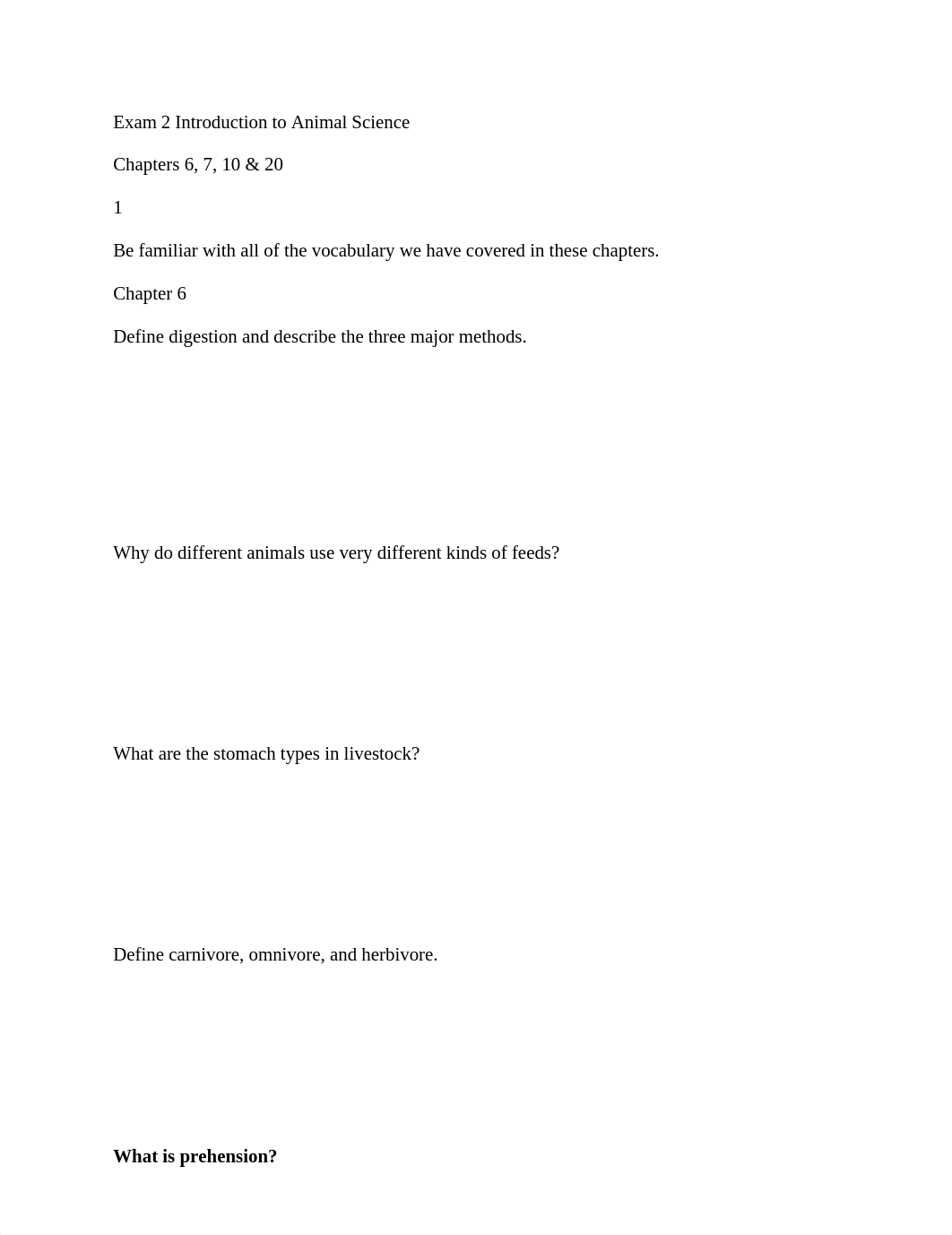 Exam 2 animal science study guide.docx_d3z2lcg846e_page1