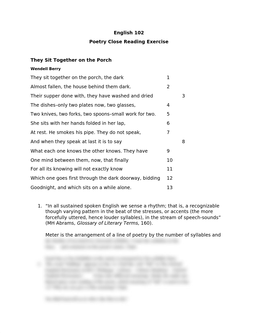 POETRY CLOSE READING EXERCISE THEY SIT TOGETHER ON THE PORCH WENDELL BERRY.docx_d3zkxarmg7r_page1