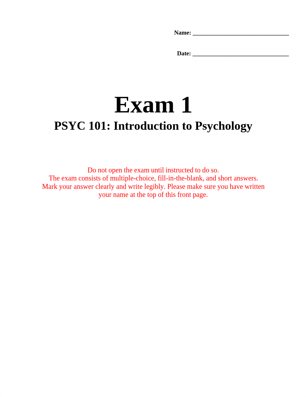 PSYC101_Fall2019_Exam1.pdf_d3zp26th8ow_page1