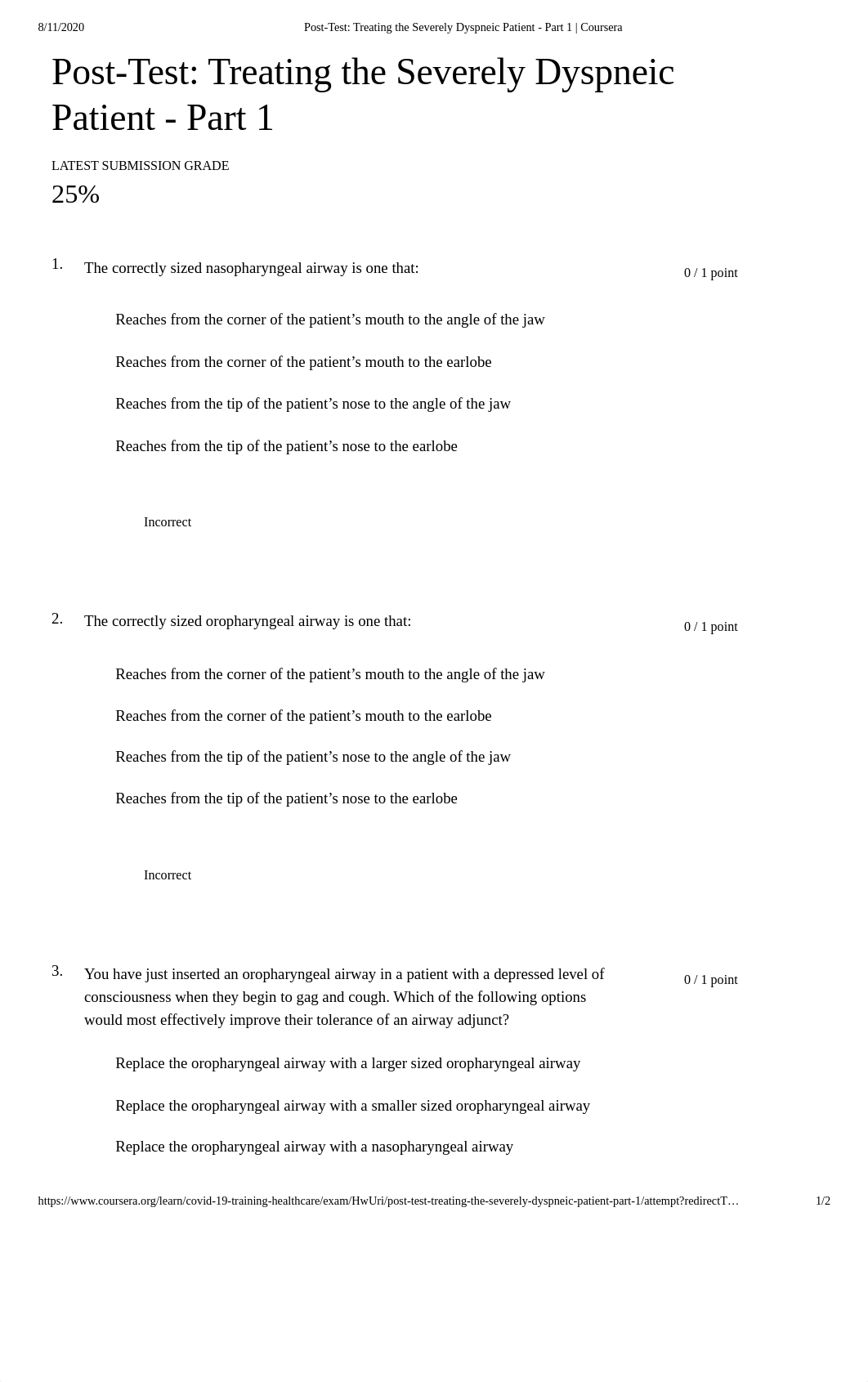 Post-Test_ Treating the Severely Dyspneic Patient - Part 1 _ Coursera.pdf_d3zy5y1n1ja_page1