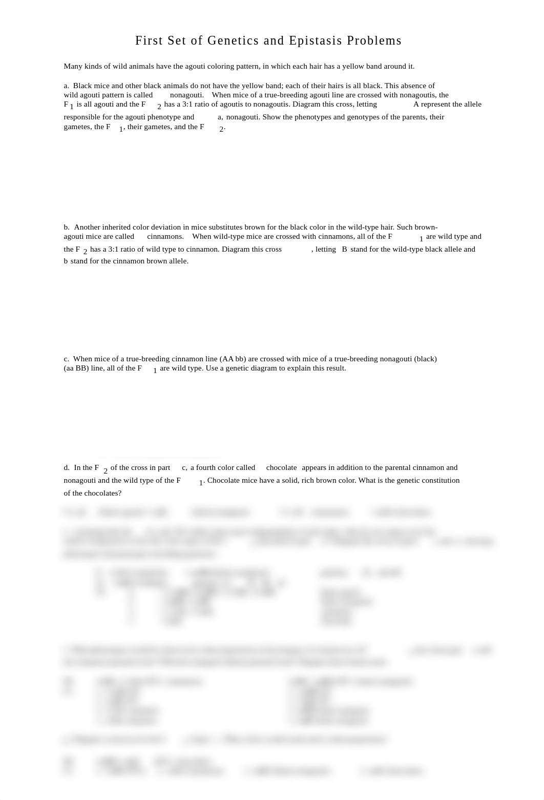 Biol 240 F14 First Set of Genetics and Epistasis Problems ANSWERS.pdf_d401k039k58_page1