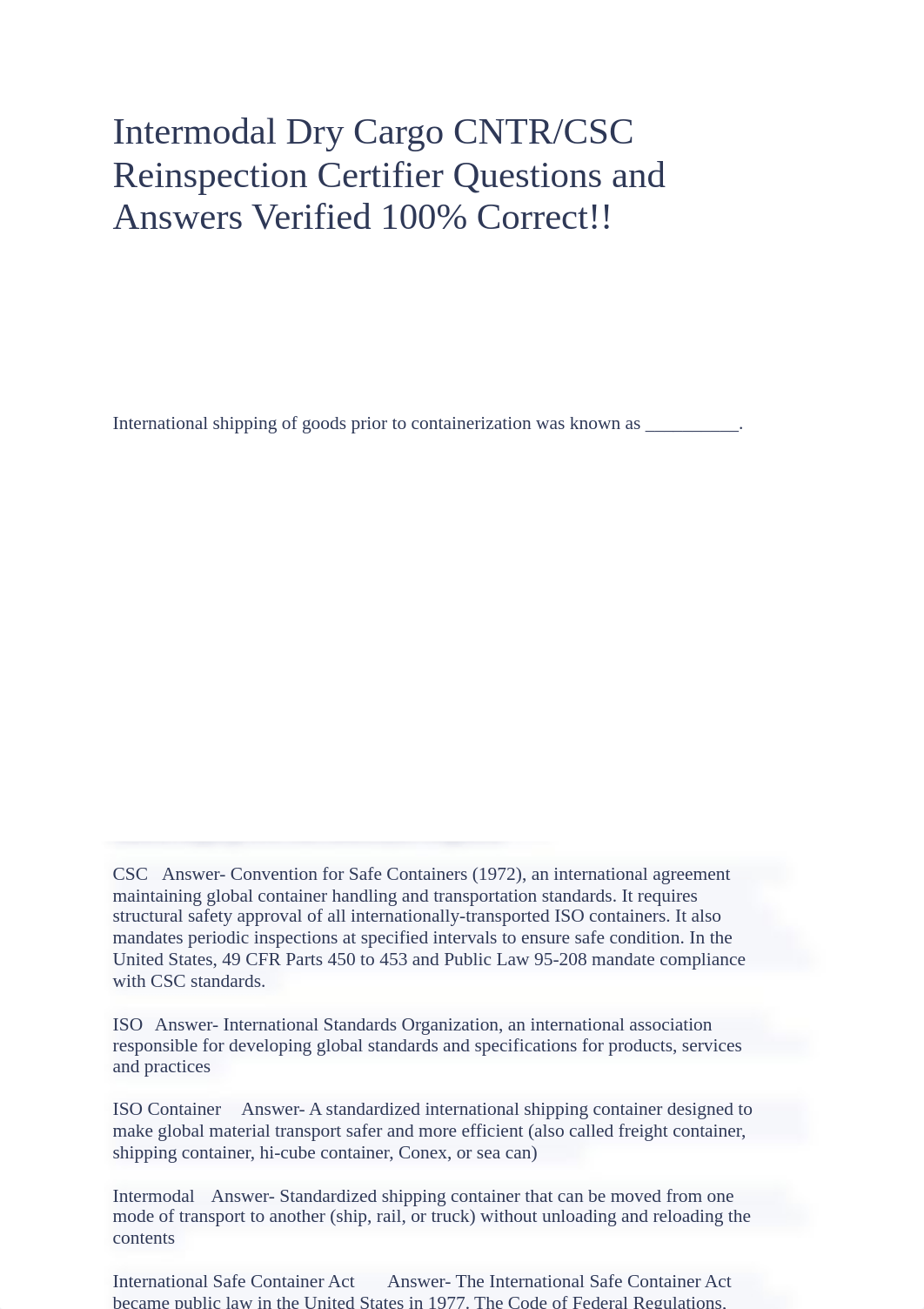 Intermodal Dry Cargo CNTR CSC Reinspection Certifier Questions and Answers Verified 100% Correct!!.d_d409qf6hgu0_page1