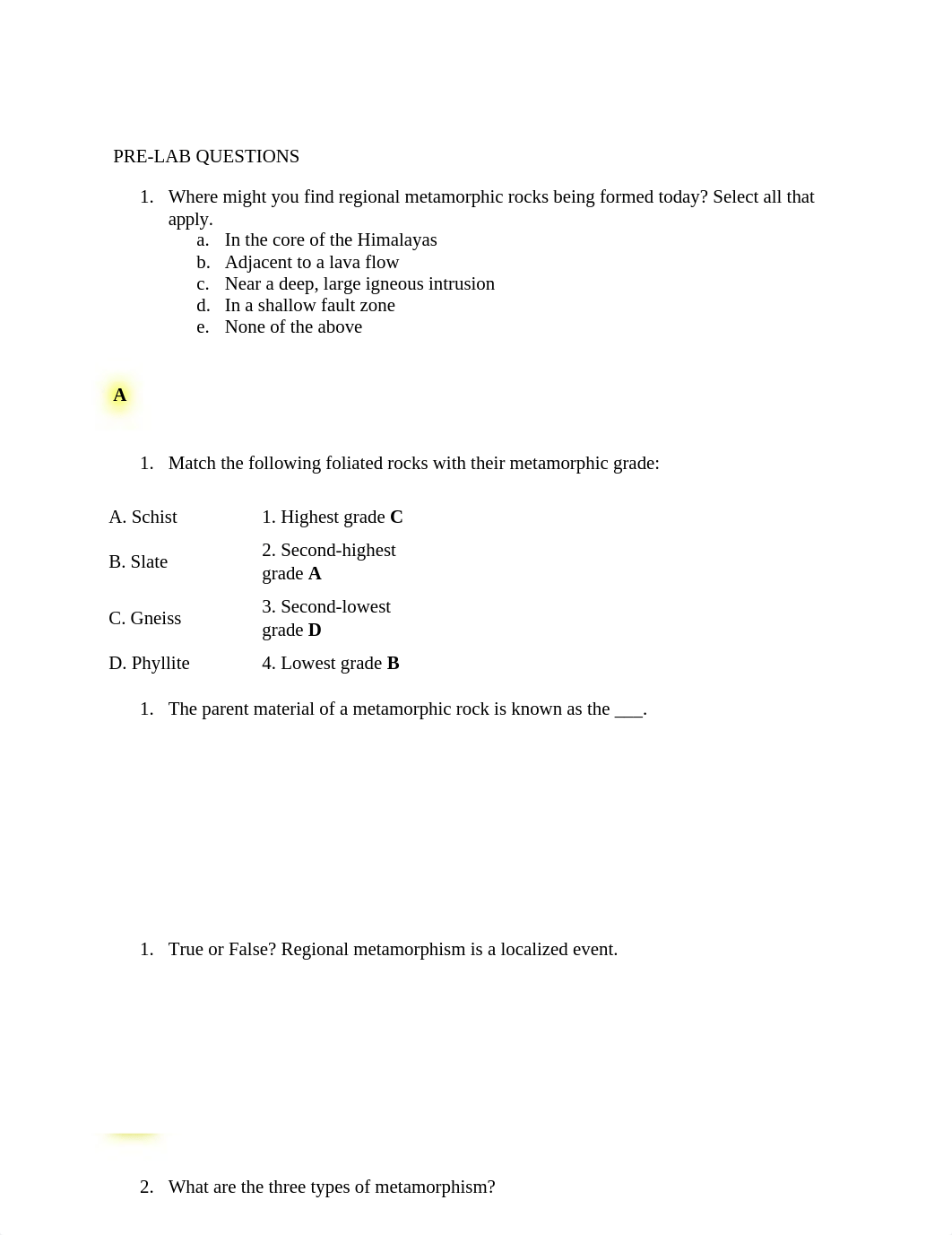 LAB 8 - Metamorphic Rocks Lab_d40igm788dv_page1