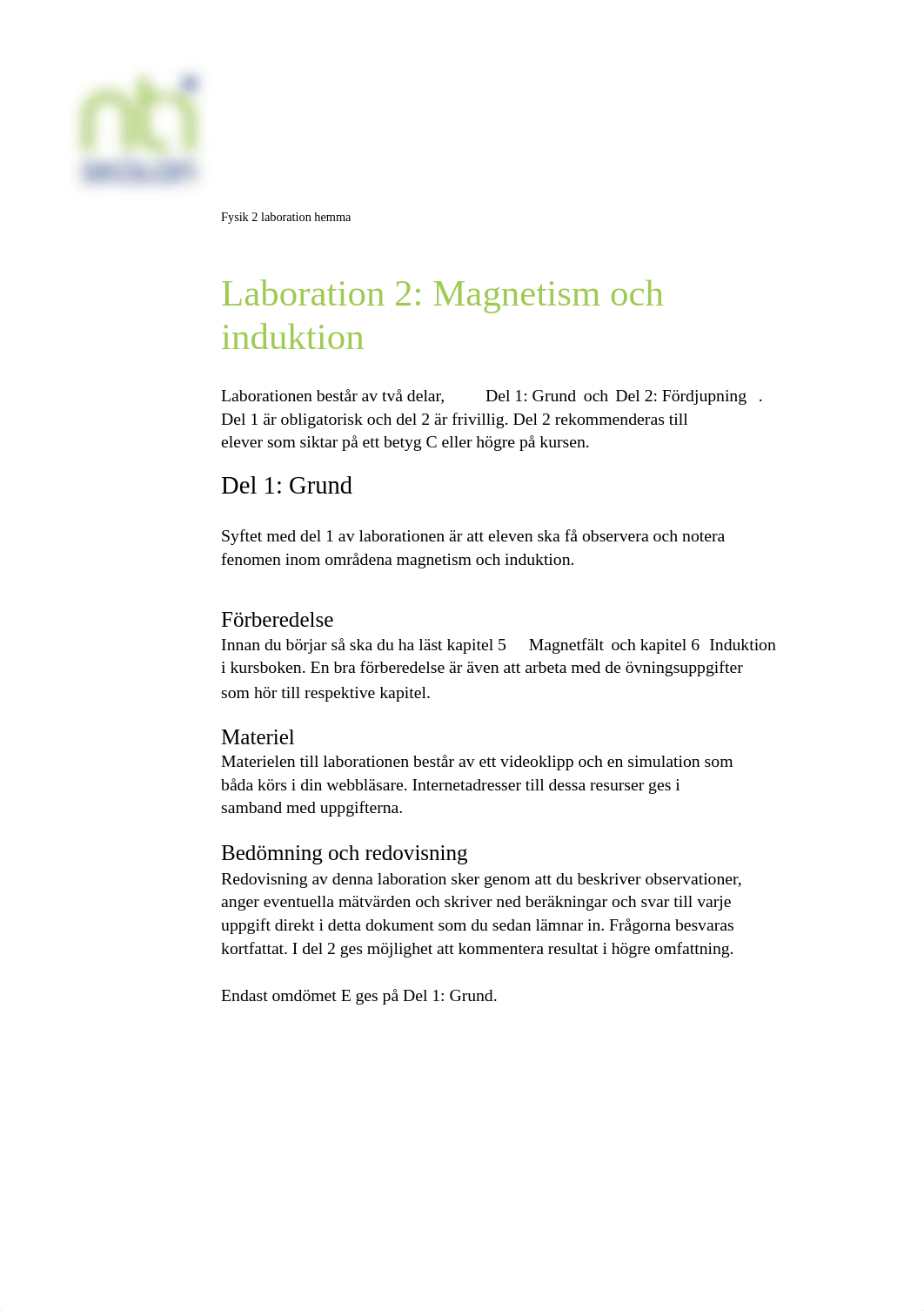 Laboration 2 Magnetism och induktion hemma.pdf_d40xcm2qfii_page1