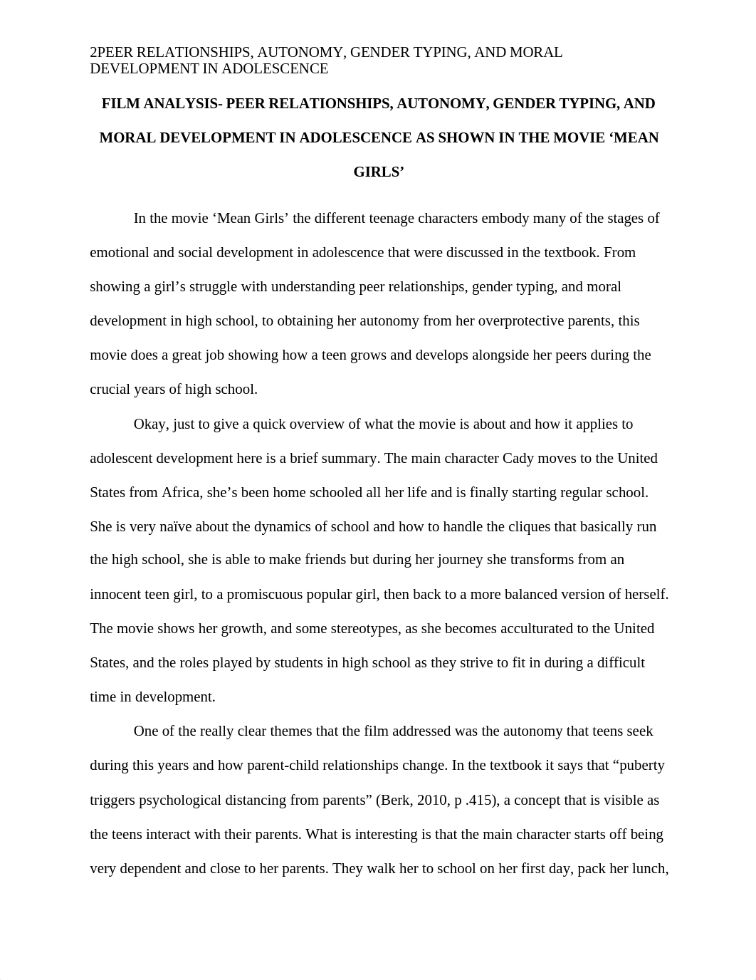 Film Analysis: Developmental Concepts, Stages, and Milestones of Adolescence in "Mean Girls"_d40yipva5fn_page2