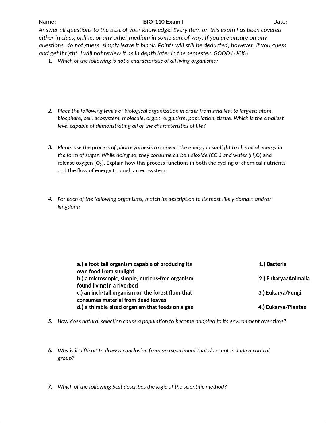 BIO-110 Exam I.docx_d4151ekesap_page1