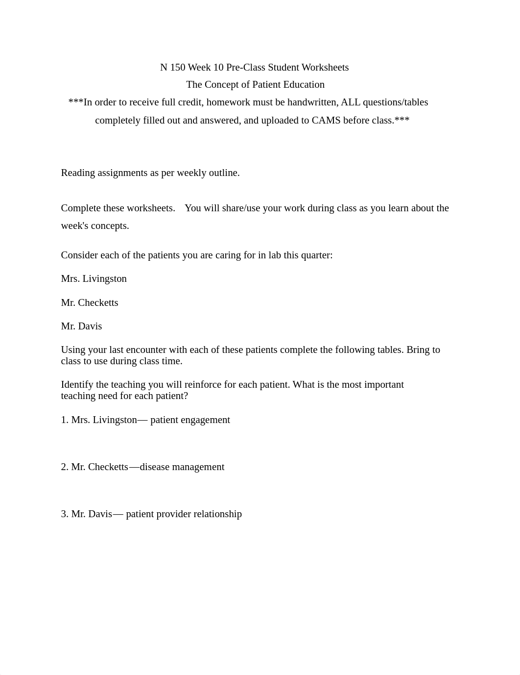 NUR 150 Week 10 Pre-Class Assignments (1).pdf_d41afifkcif_page1