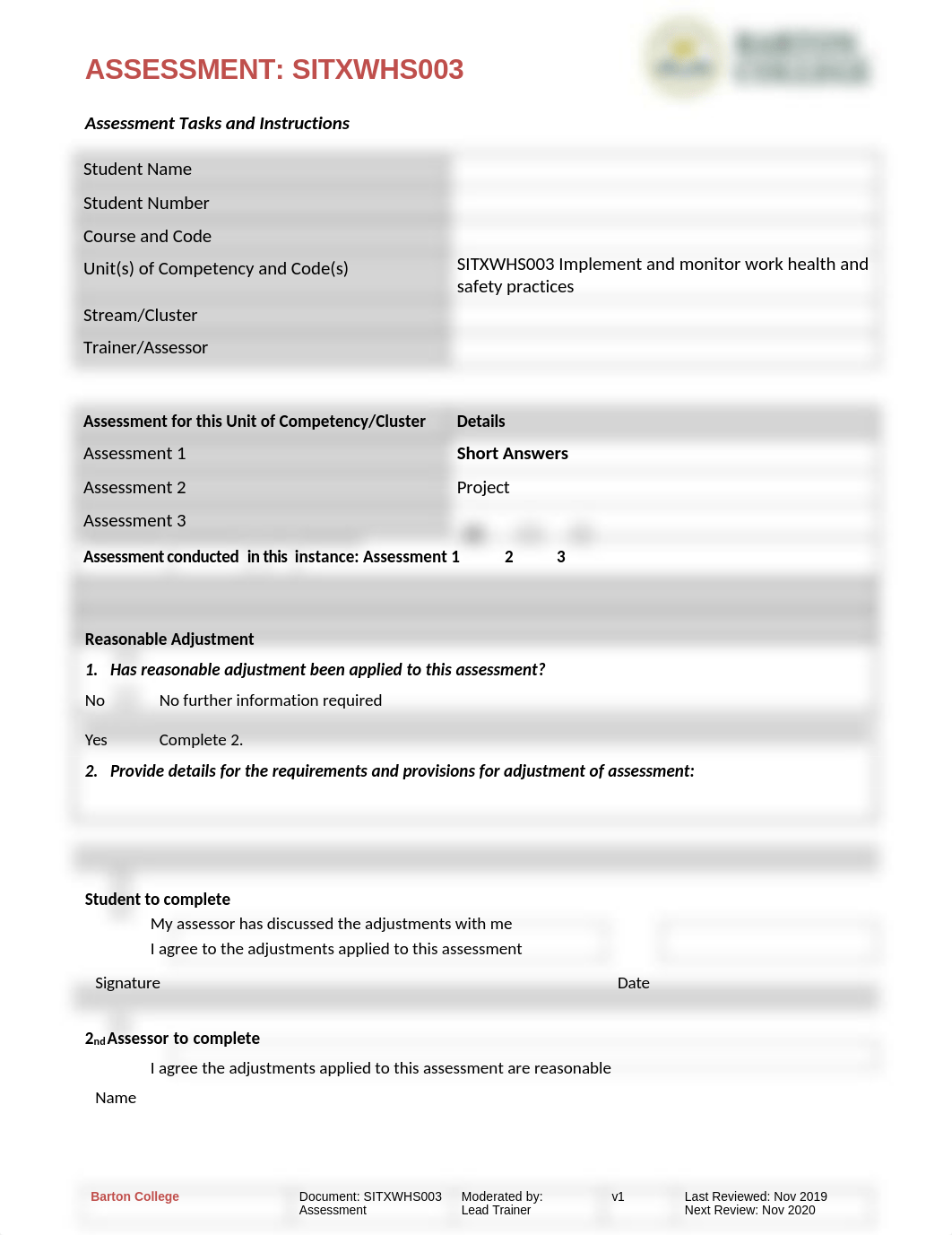 SITXWHS003 Assessment 1 -Short Answer（answerd）.docx_d41c91z2syp_page1