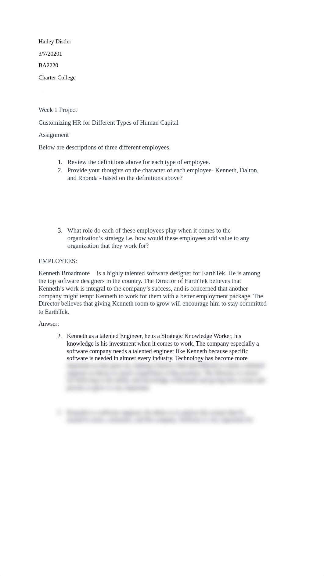 Week 1 Assignment 2  Project  Customizing HR for Different Types of Human Capital.docx_d41cx76ztvh_page1