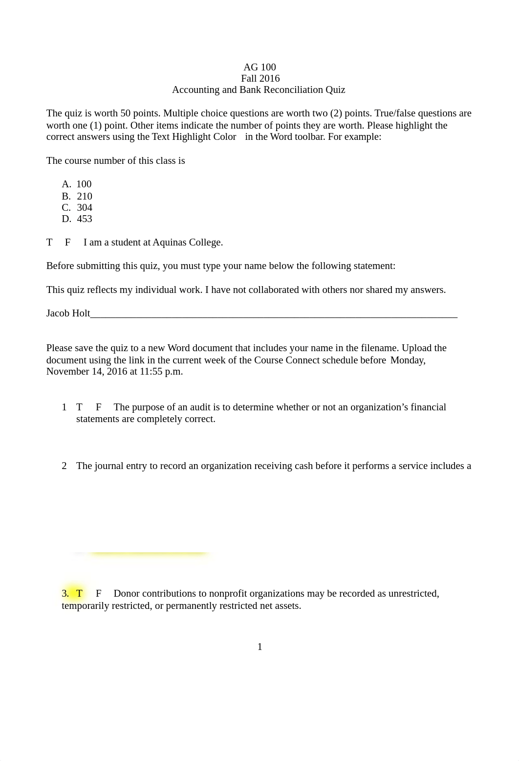 Holt - Accounting and Bank Reconciliation Quiz_d41kg8fchfo_page1