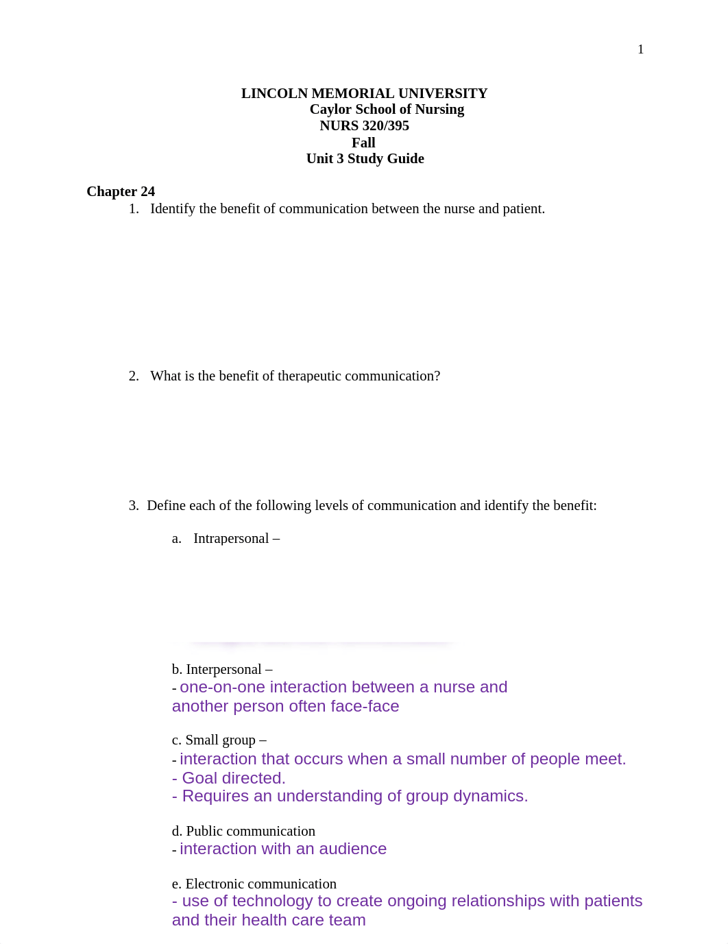 Fundamentals NURS 320 Study Guide Exam 3.docx_d41rvfahlg9_page1