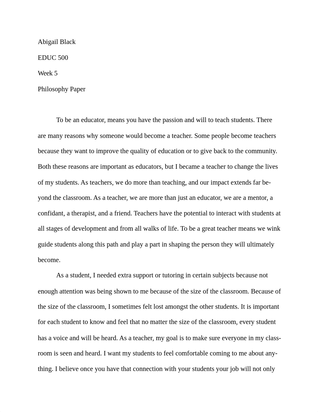 EDUC 500 Philosophy Paper.docx_d41tfdvrb5m_page1