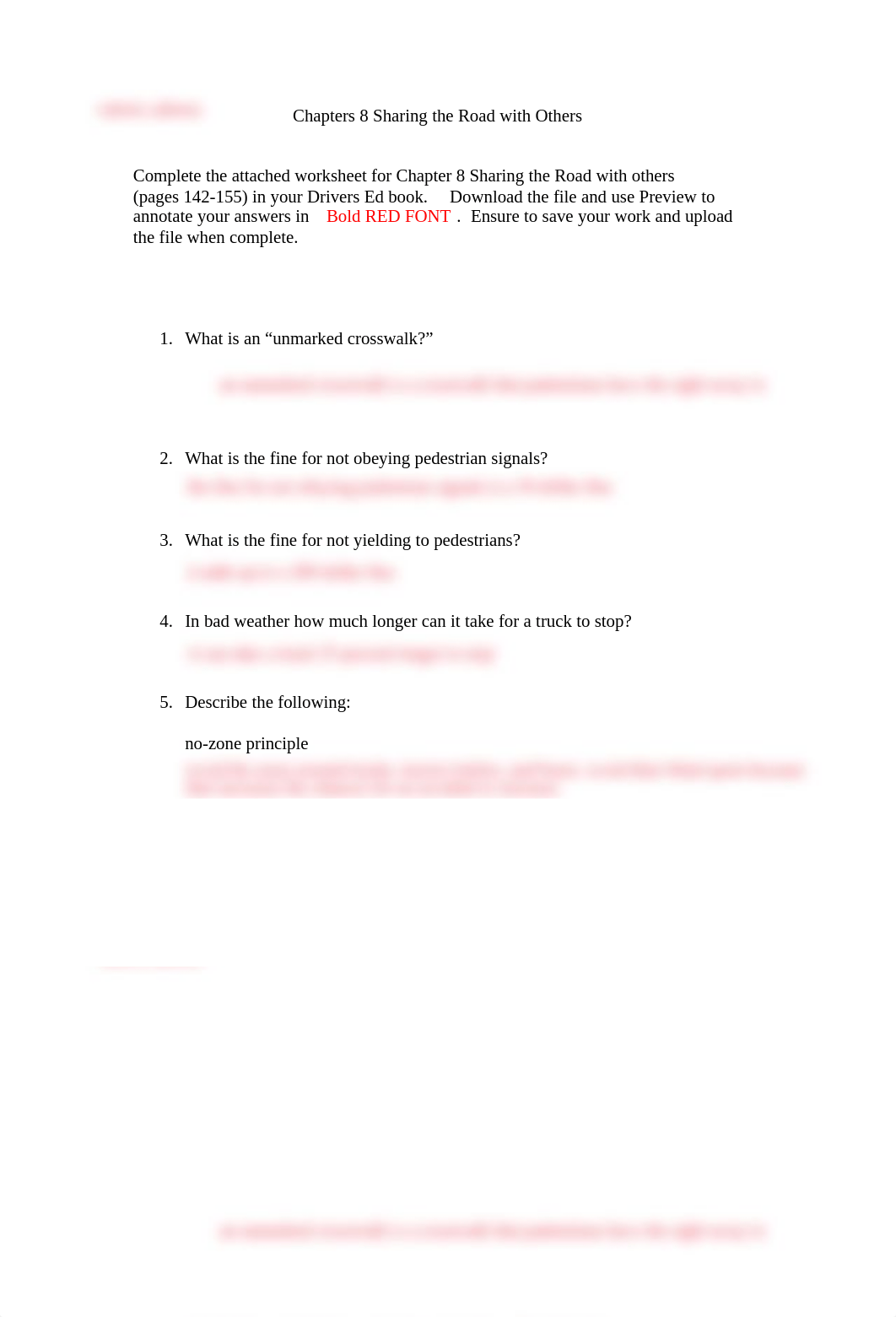 Chapter 8 Sharing the Road with Others Worksheet-1-2-1.pdf_d41wl3rkkk3_page1