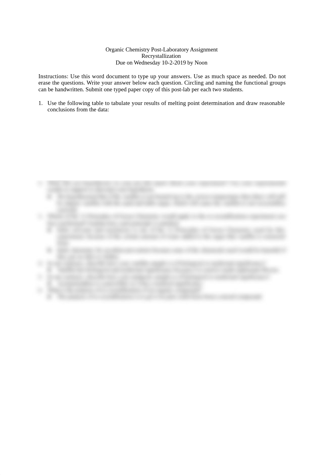 Recrystallization Post Lab.docx_d42bpzbnd8p_page1