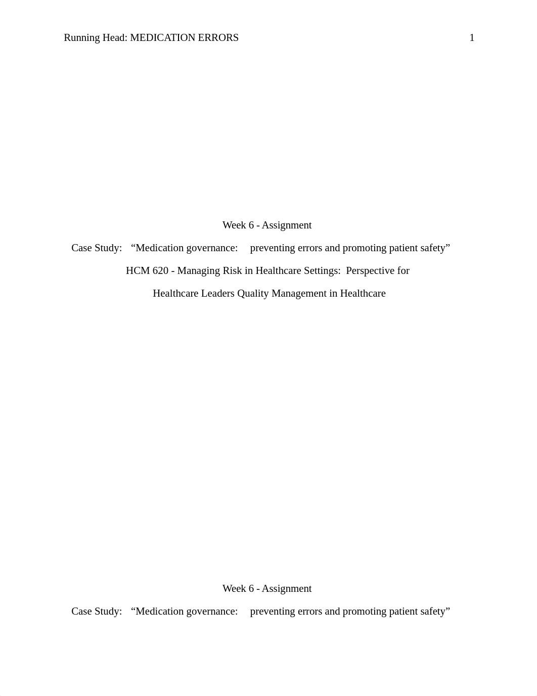 Week 6 Written Assignment. Medication Errors and Prevention. D.Bell (2).docx_d42dsxn2mey_page1