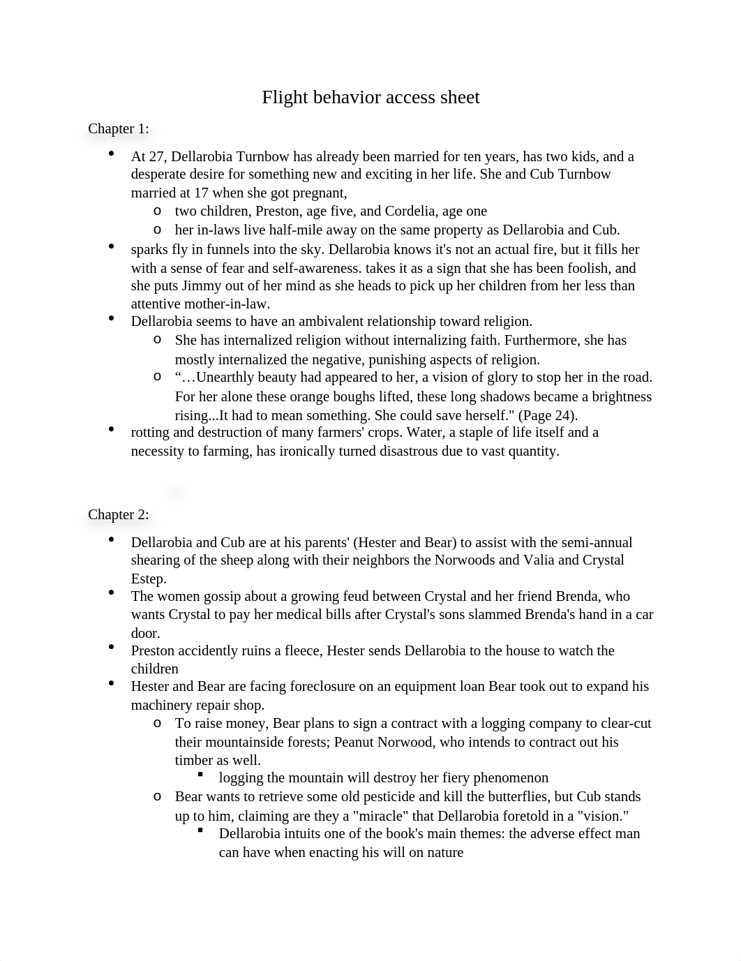 Flight behavior Chapter Summaries.docx_d42ox6f72fb_page1