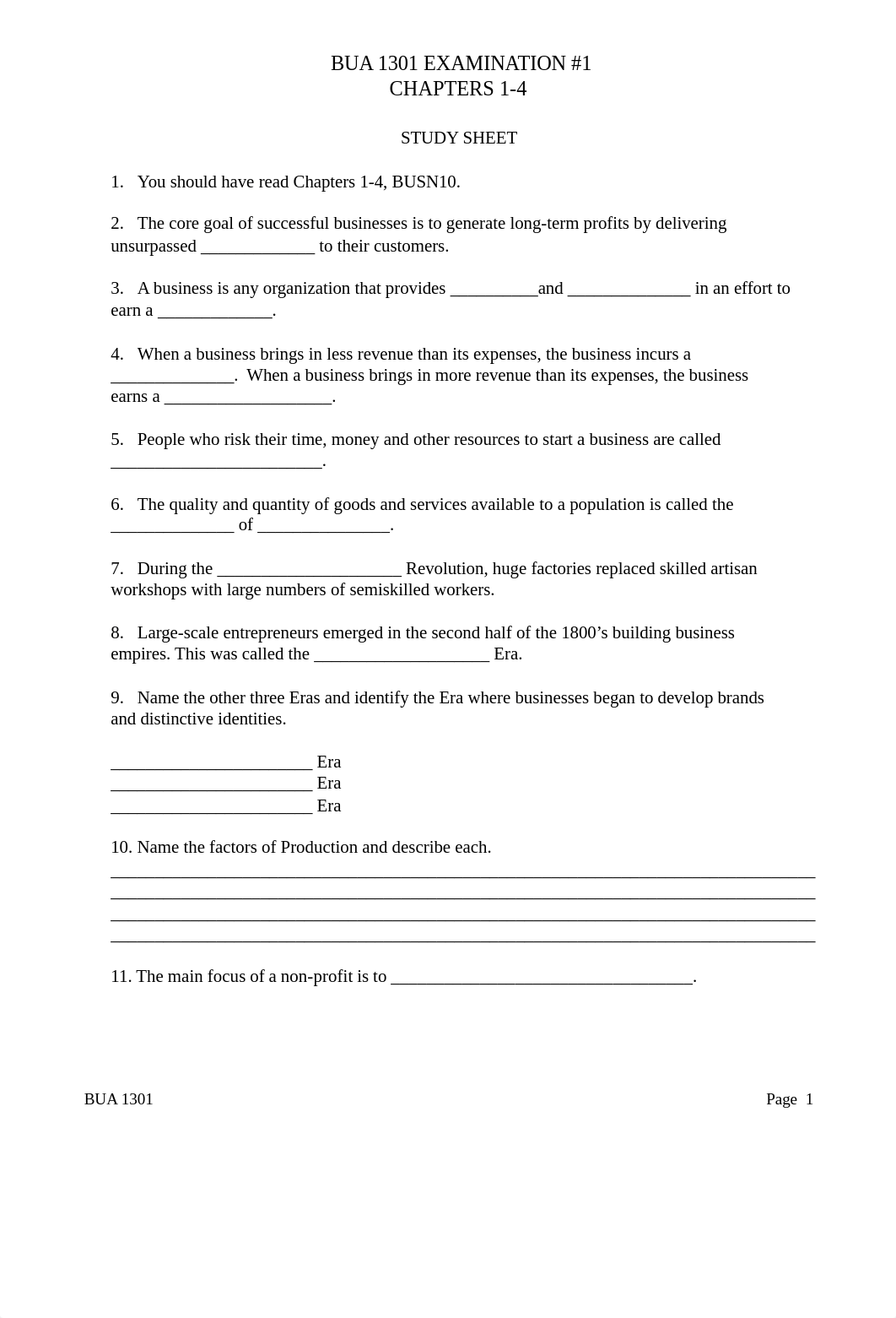 SPR 18 BUA 1301 Exam 1 Study Sheet (1).docx_d4330drc7kg_page1