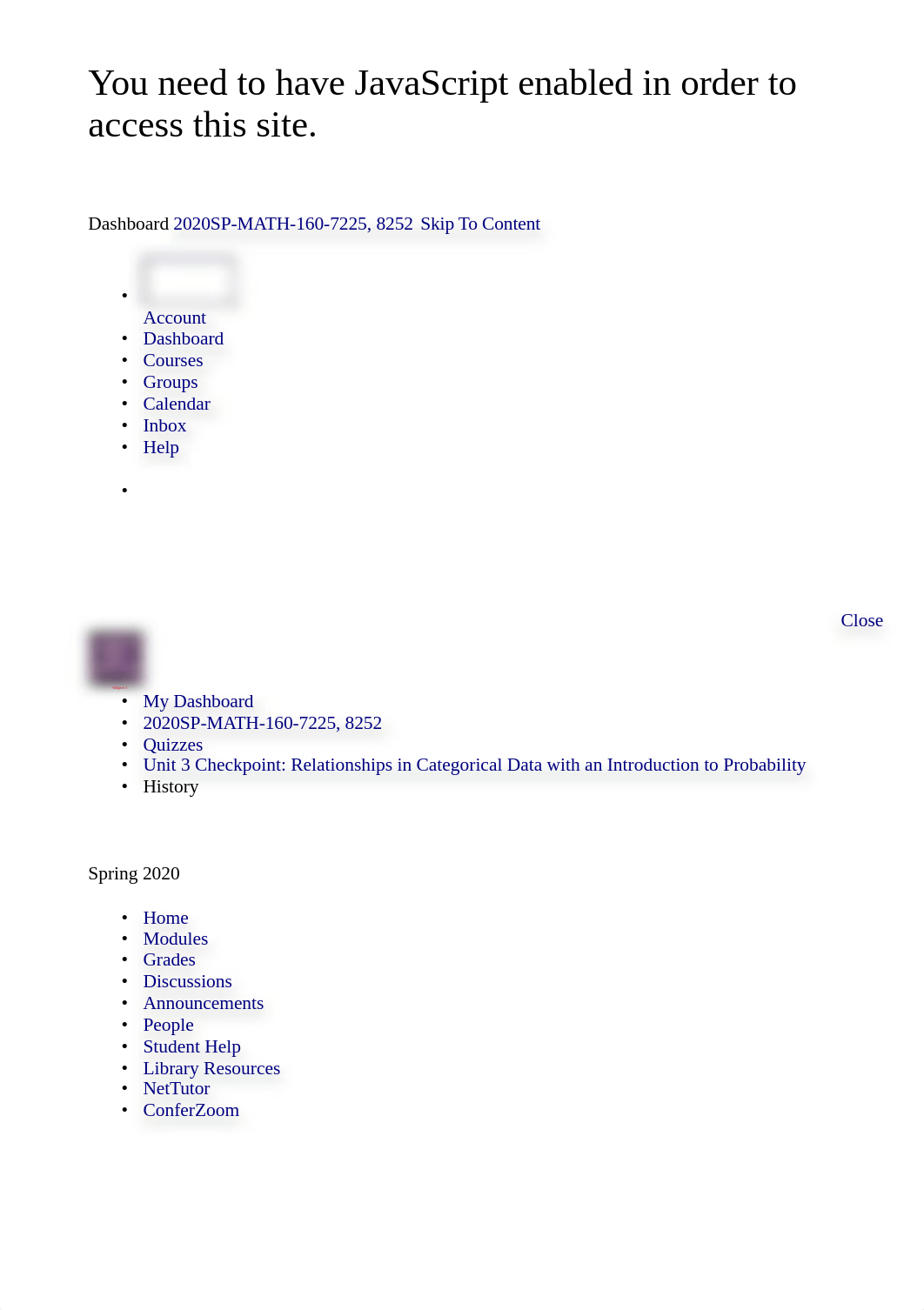 Hala Eshaq's Quiz History_ Unit 3 Checkpoint_ Relationships in Categorical Data with an Introduction_d434xi4d0jz_page1