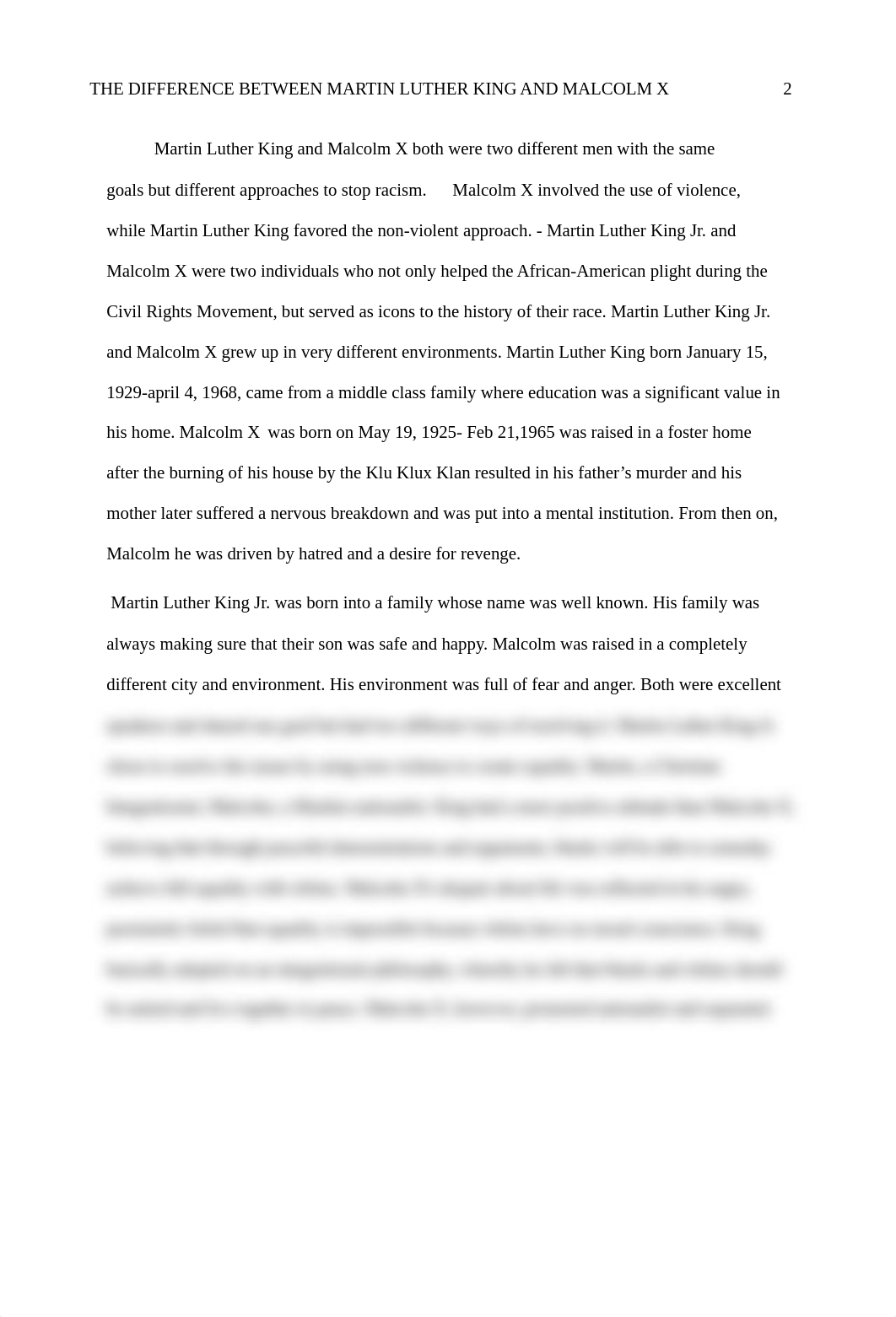 Melinda Martin WK11 CompareContrast Final essayThe Difference between Martin Luther King and Malcolm_d438tua4gnj_page2