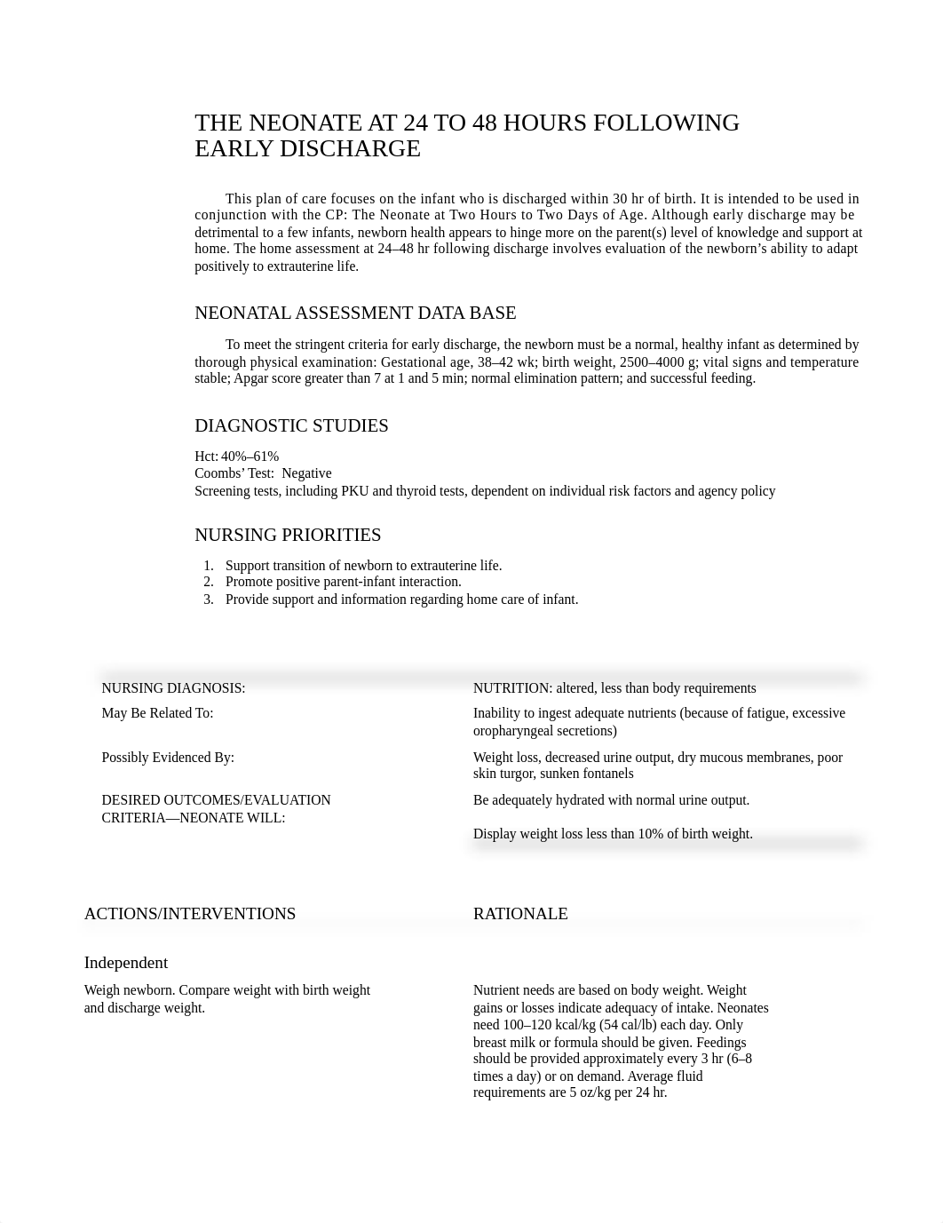 THE NEONATE AT 24 TO 48 HOURS FOLLOWING EARLY DISCHARGE_d44saq6wo0t_page1