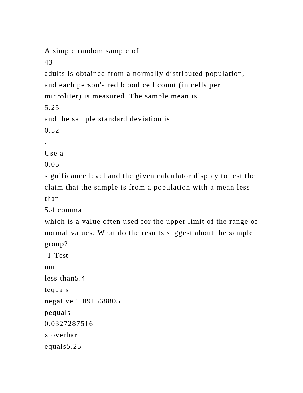 A simple random sample of43adults is obtained from a normally di.docx_d451vmm0vw8_page2