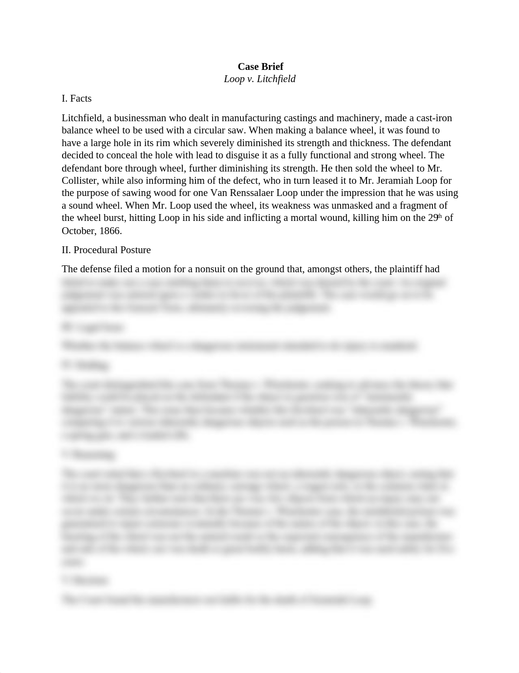 Loop v. Litchfield Case Brief_d453t81o73j_page1