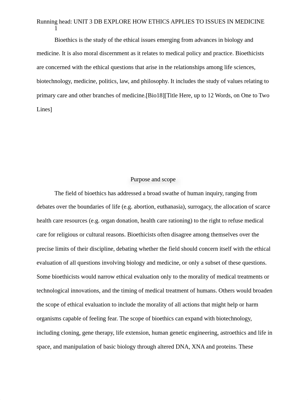 Unit 3 DB how ethics applies to issues in medicine.docx_d45k1o97po6_page1